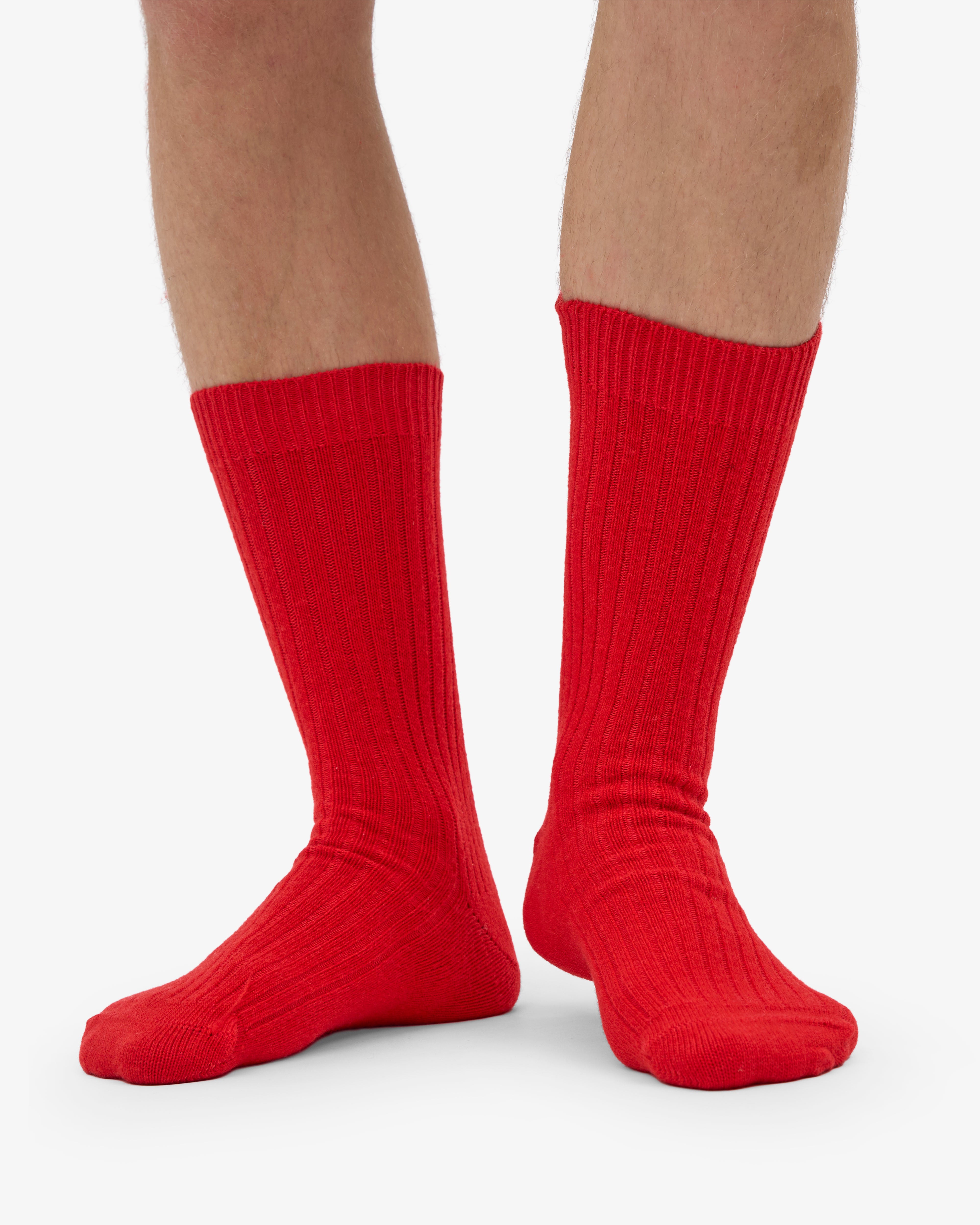 Merino Wool Blend Sock - Red Tangerine