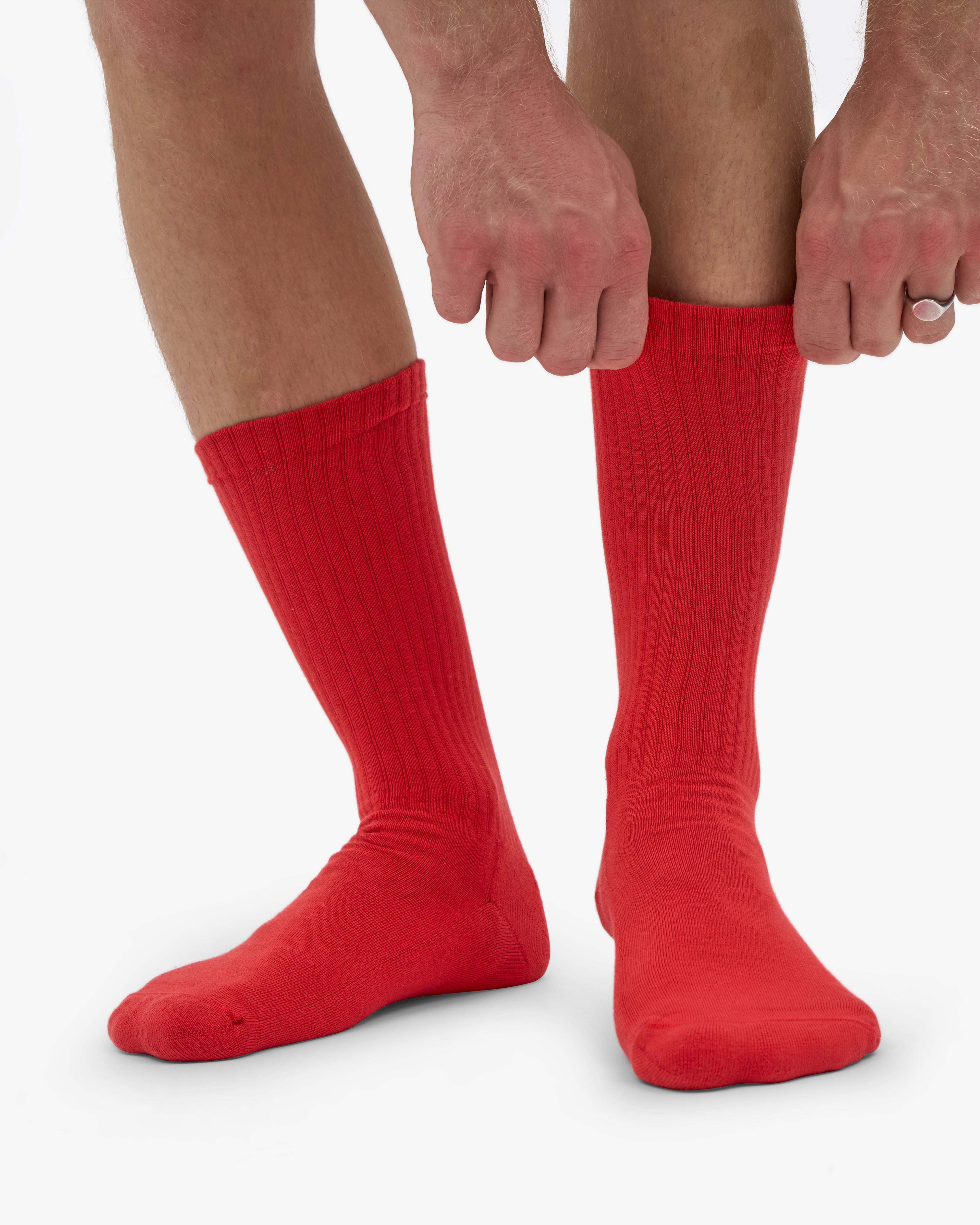 Organic Active Sock - Red Tangerine