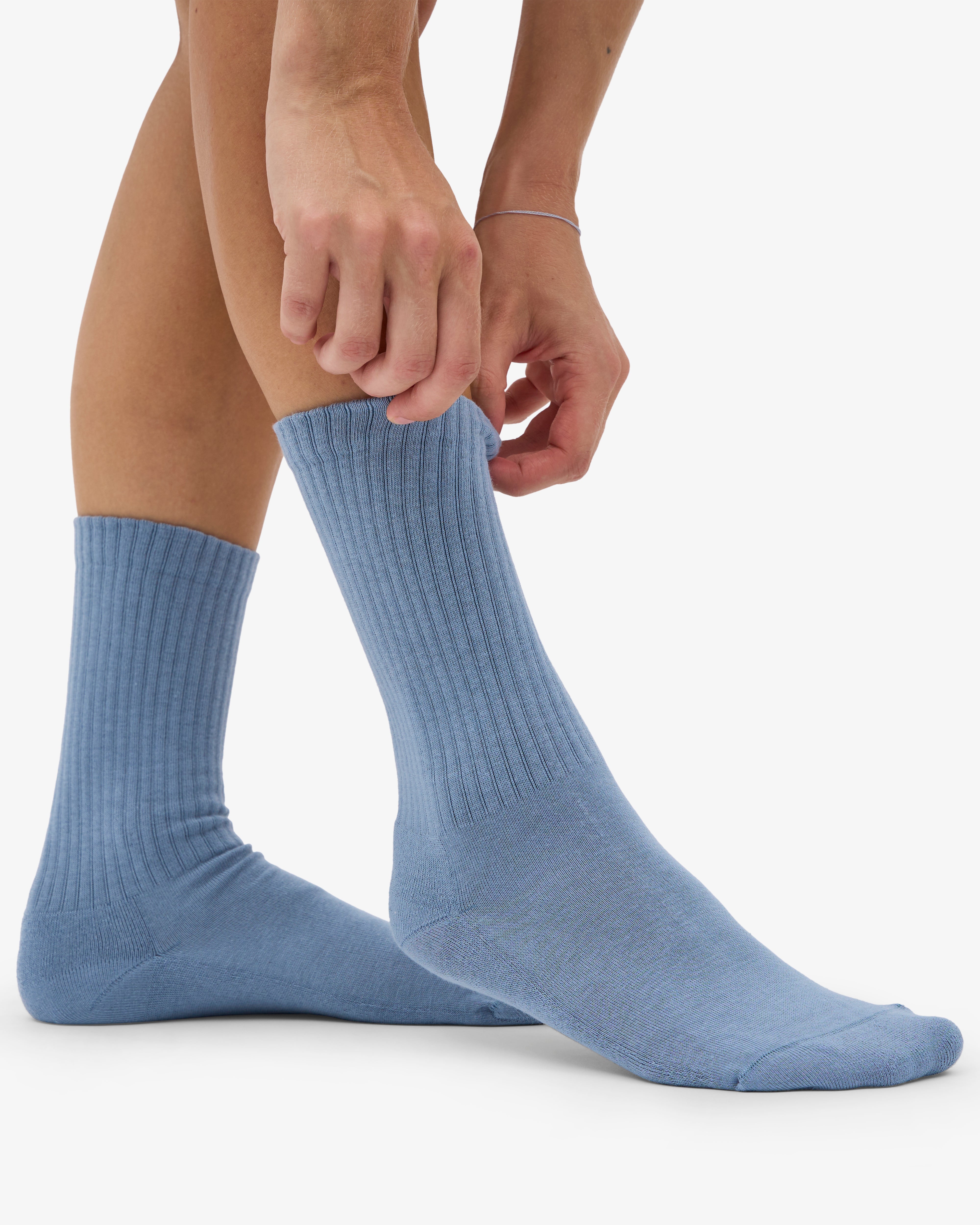 Organic Active Sock - Steel Blue