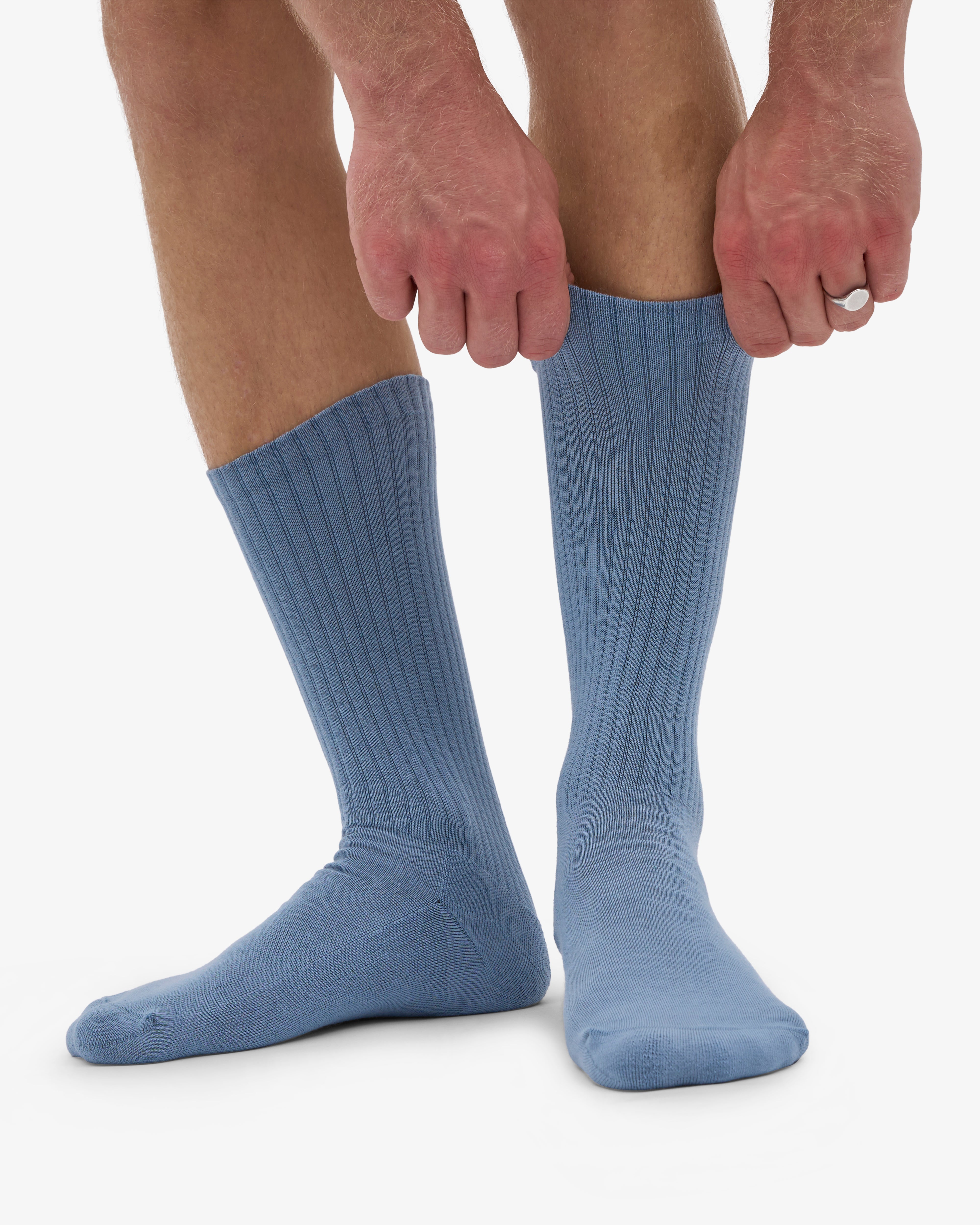 Organic Active Sock - Steel Blue
