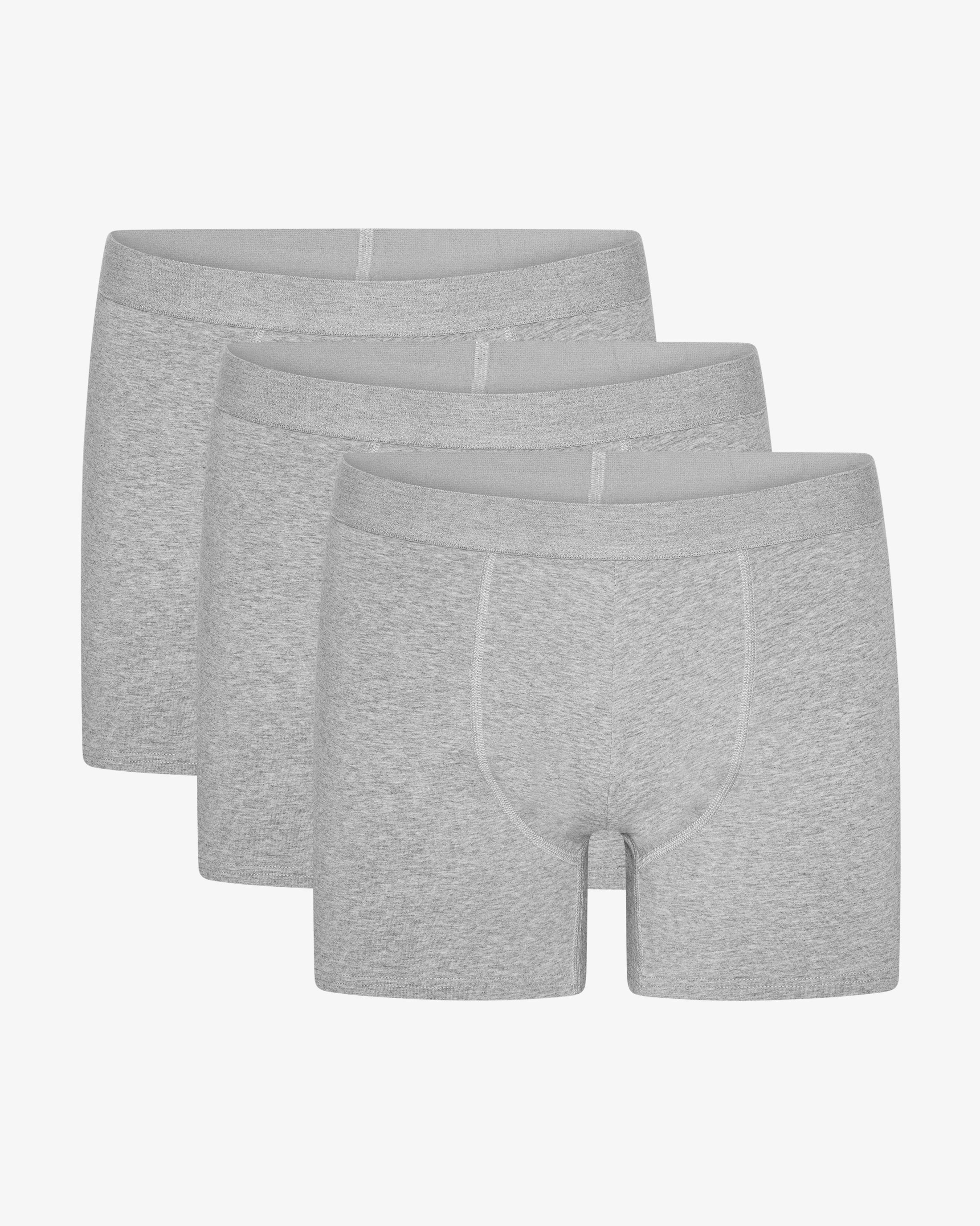 Organic Boxer Briefs 3 Pack - Heather Grey