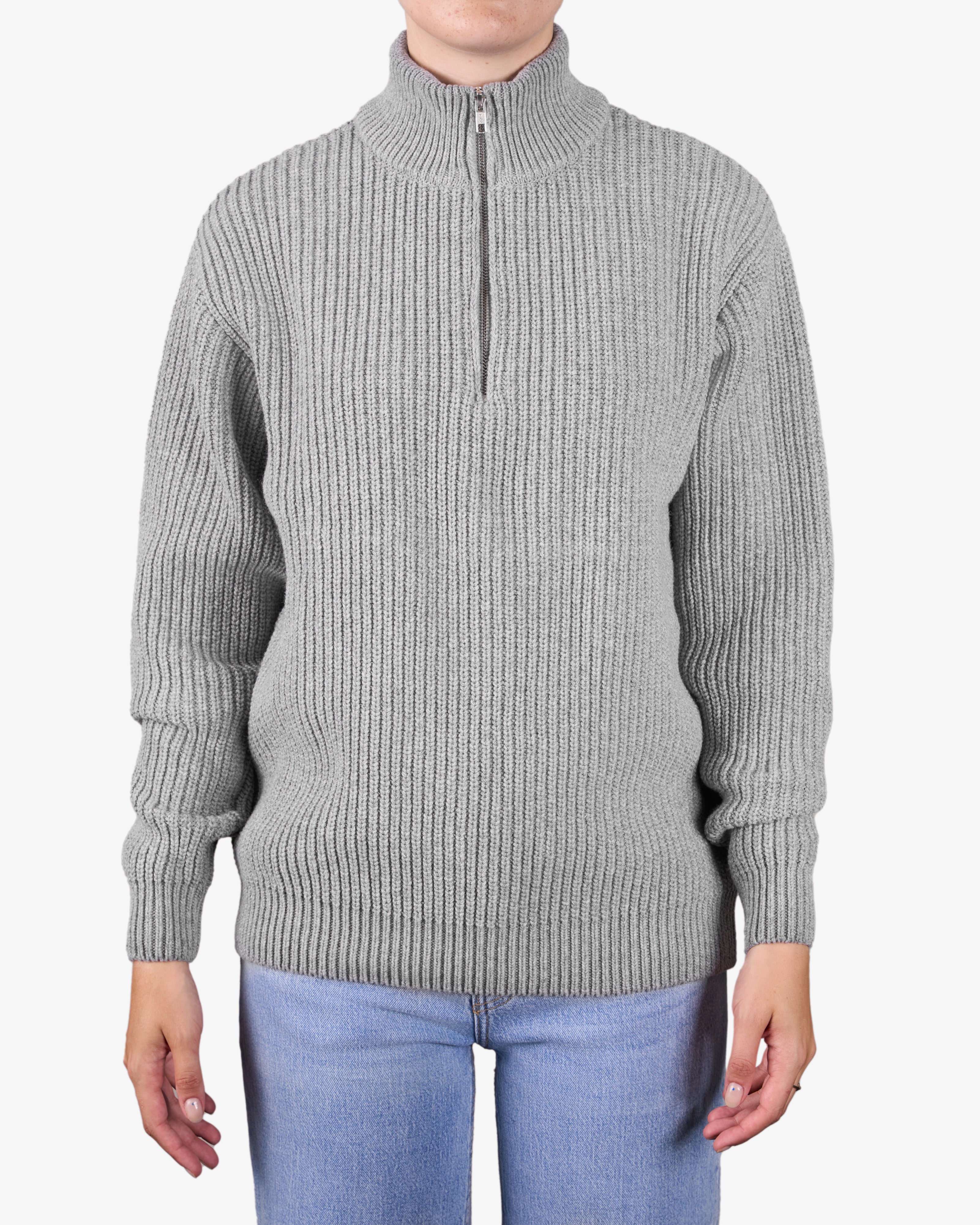 Merino Quarter Zip - Heather Grey