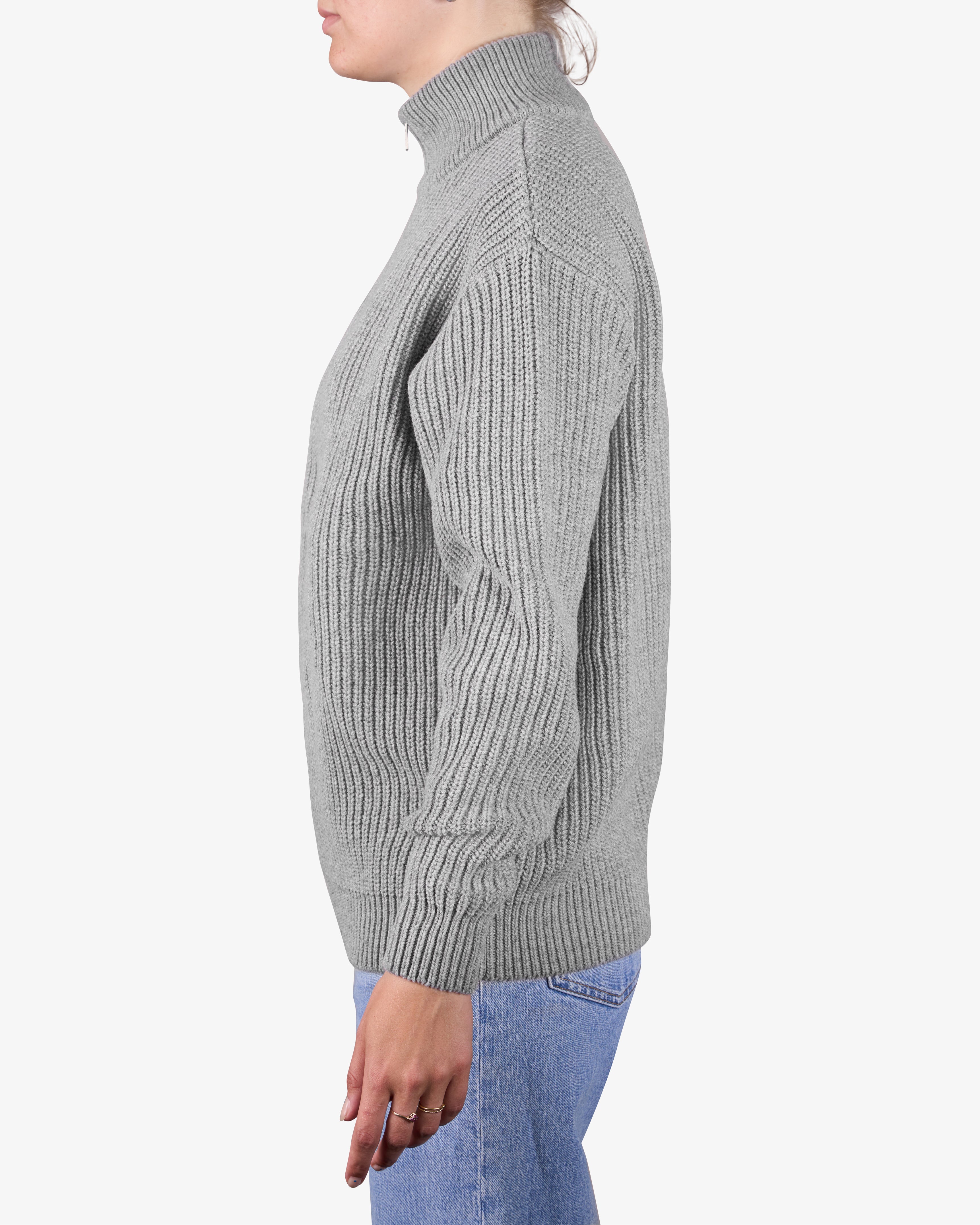 Merino Quarter Zip - Lava Grey