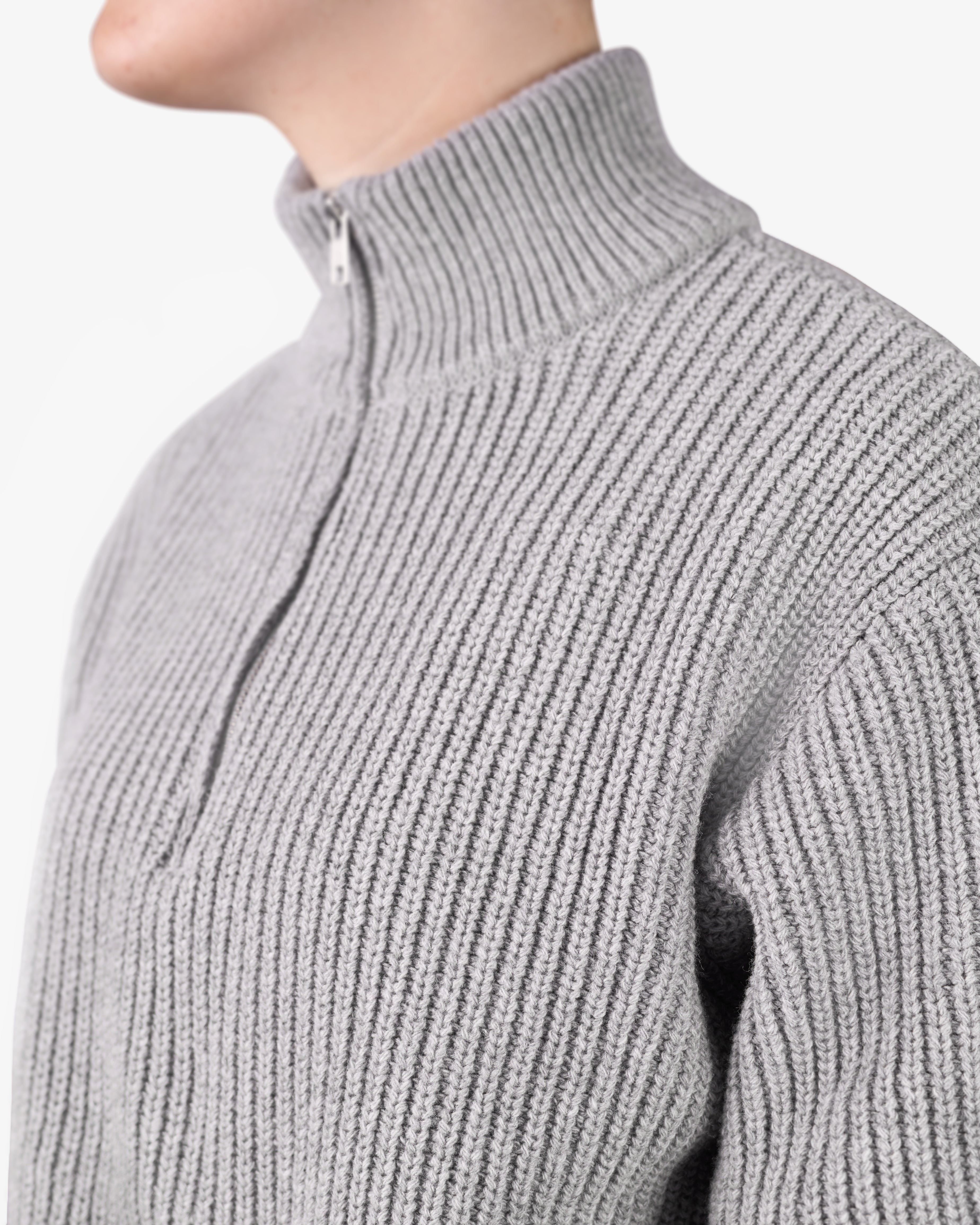 Merino Quarter Zip - Heather Grey