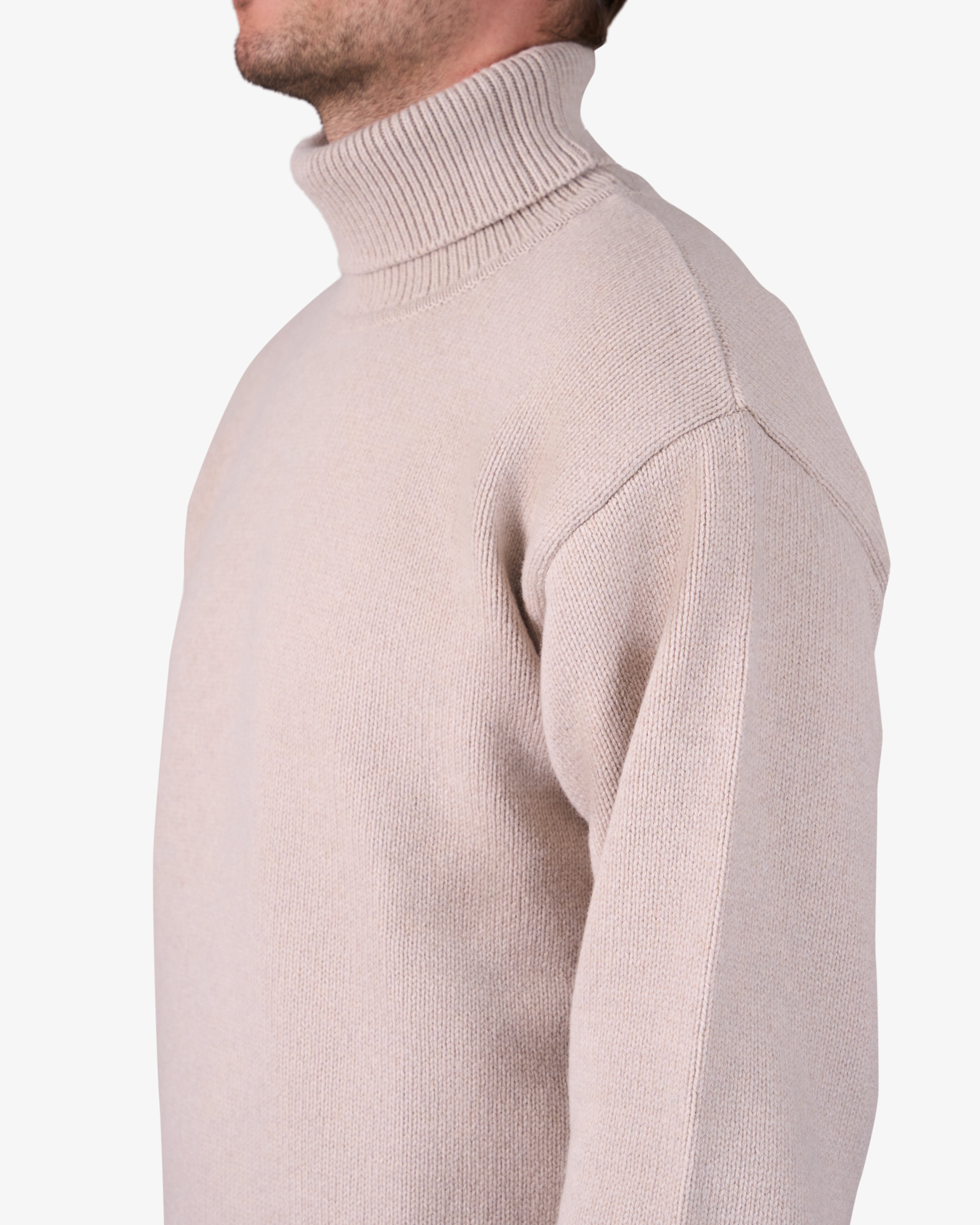 Merino Wool Turtleneck - Ivory White