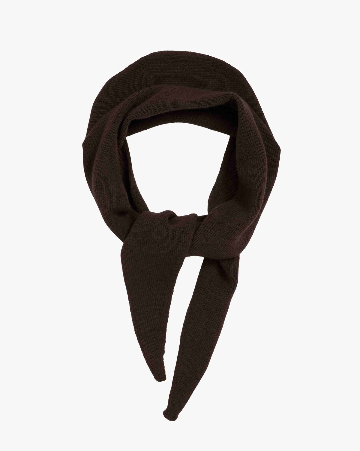 Merino Wool Triangle Scarf - Coffee Brown