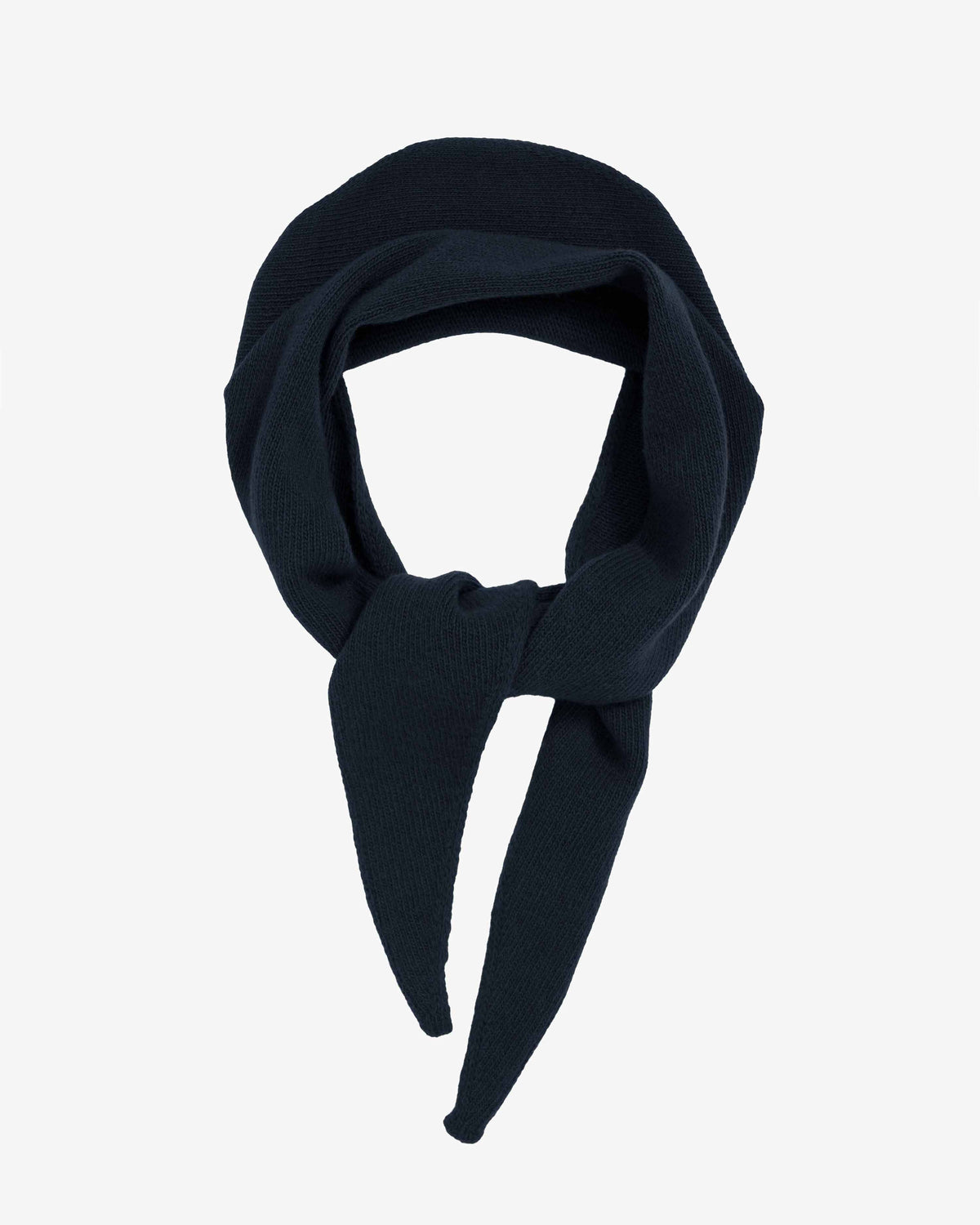 Merino Wool Triangle Scarf - Navy Blue
