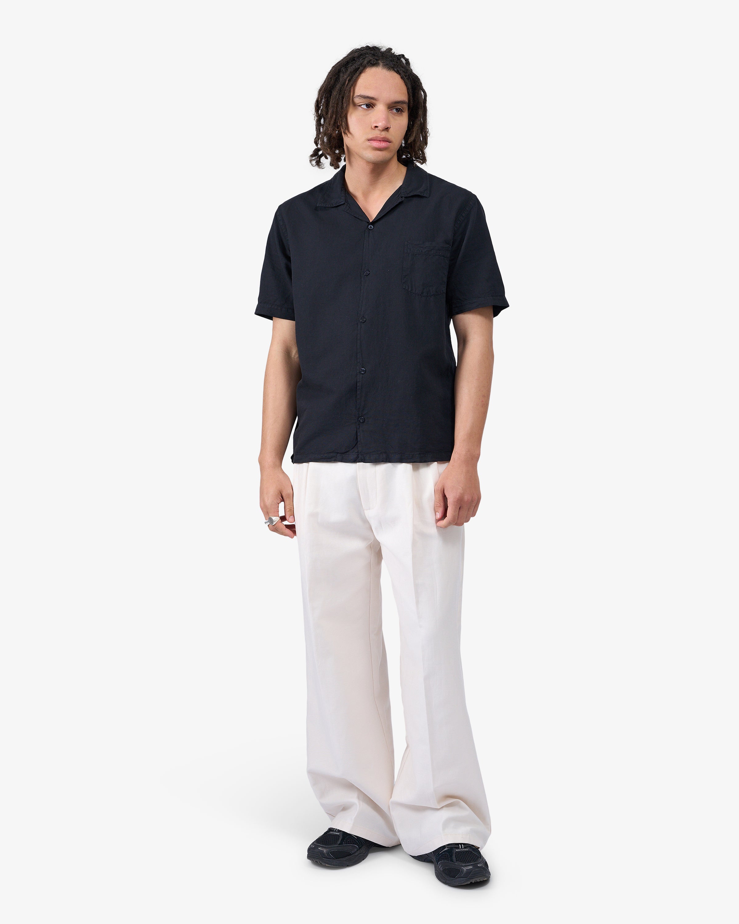 Linen Short Sleeved Shirt - Cedar Brown