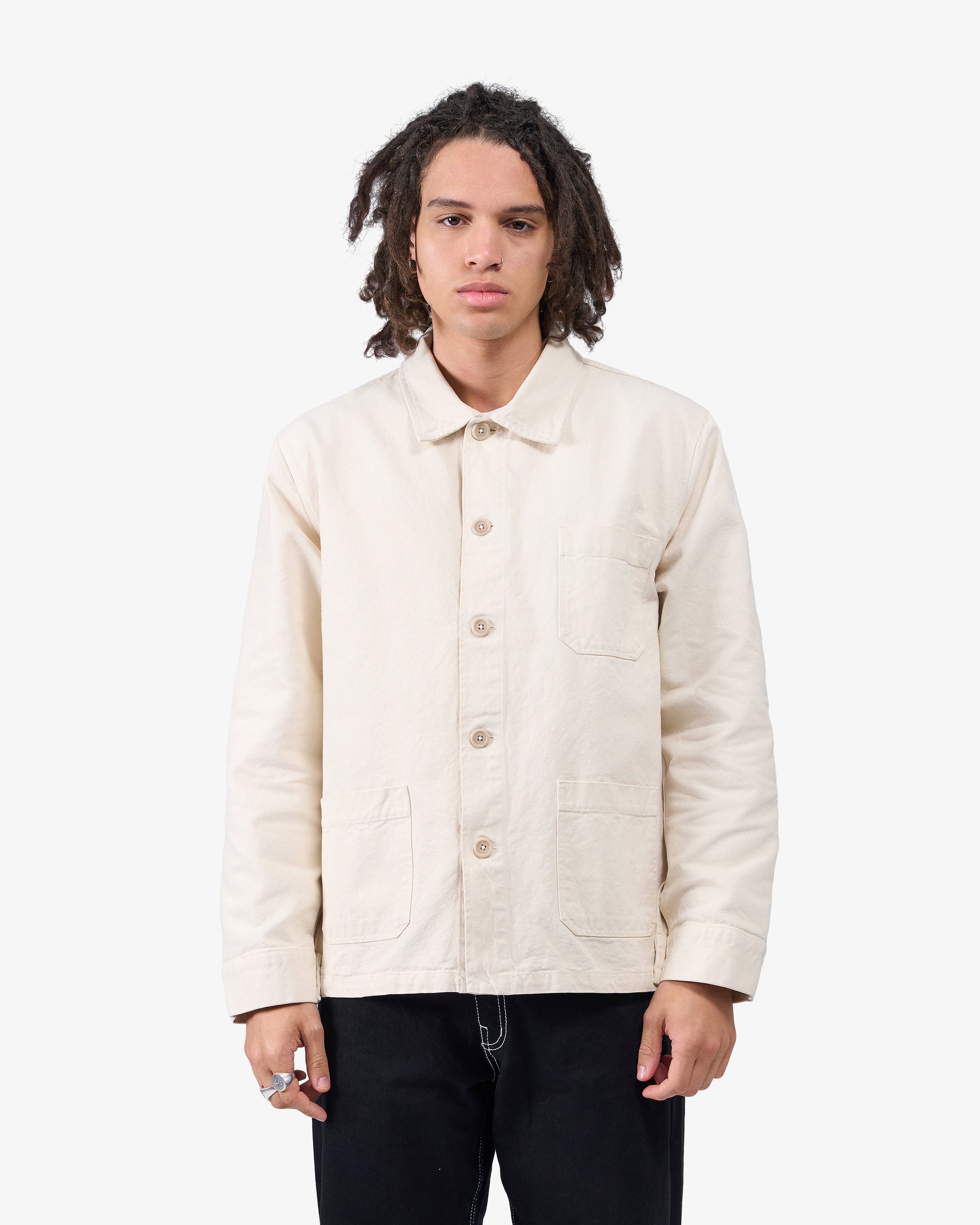 Organic Workwear Jacket - Ivory White