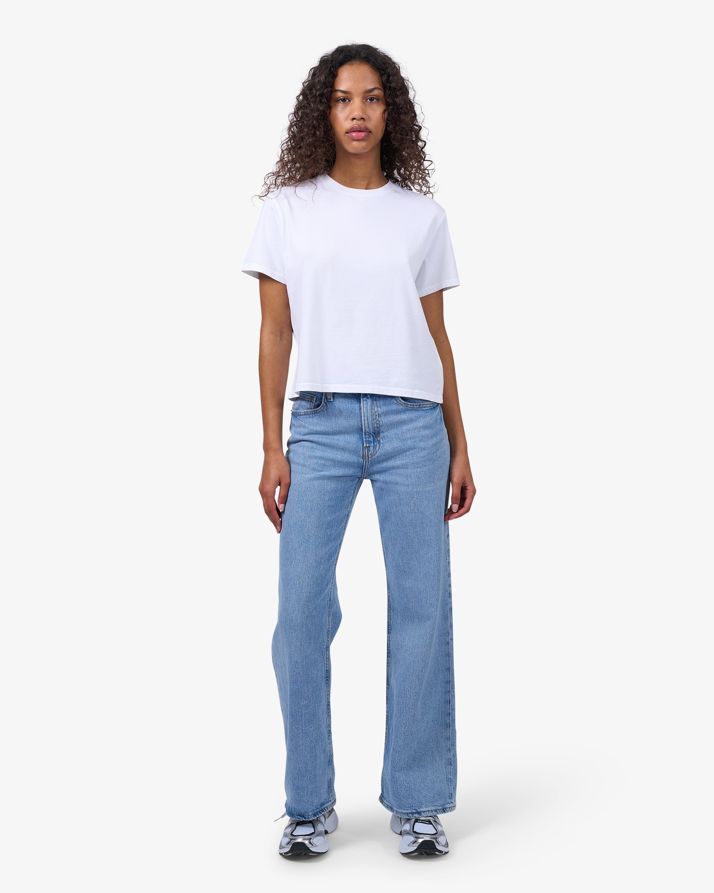 Organic Boxy Crop Tee - Ivory White