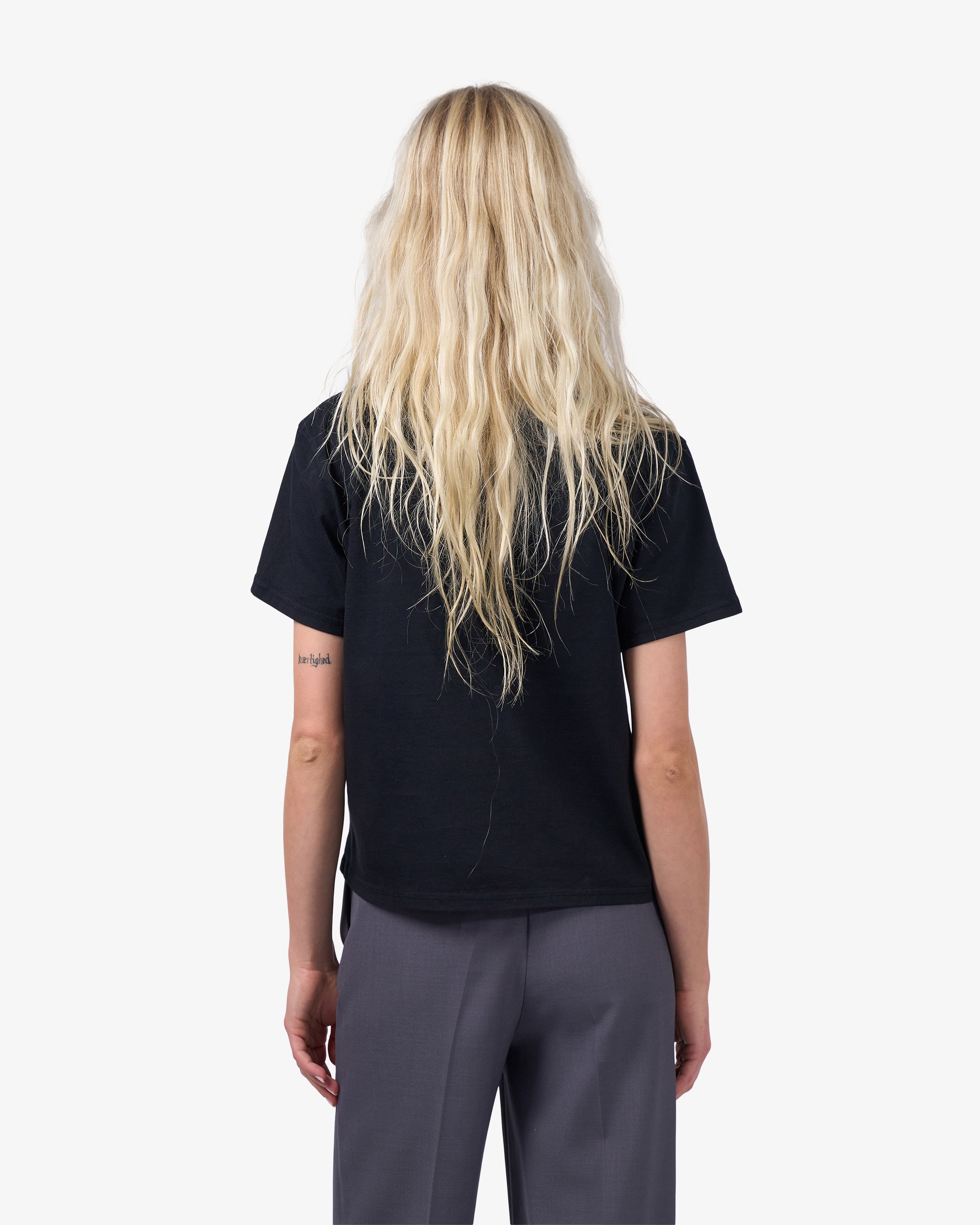 Organic Boxy Crop Tee - Snow Melange