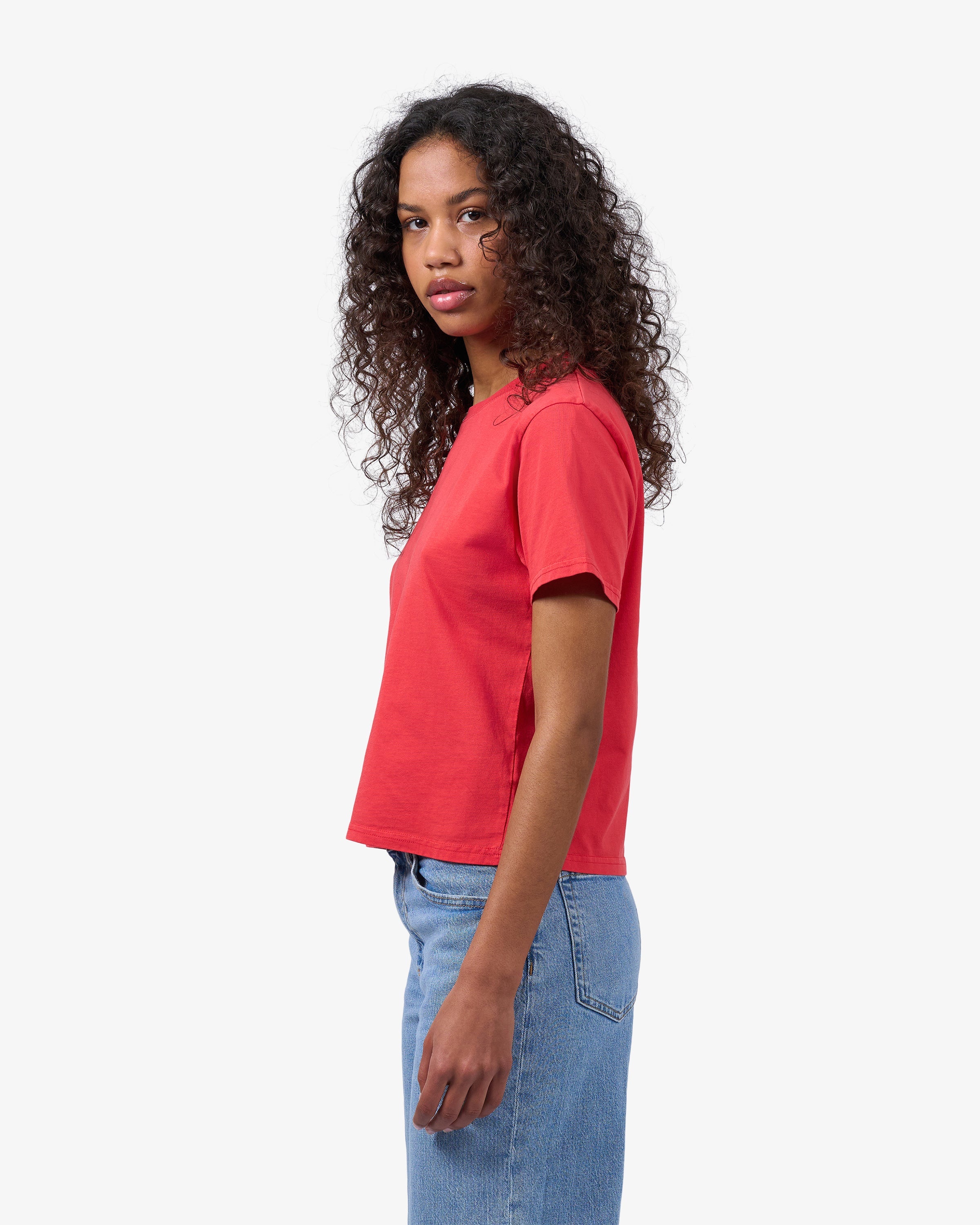 Organic Boxy Crop Tee - Sapphire Blue