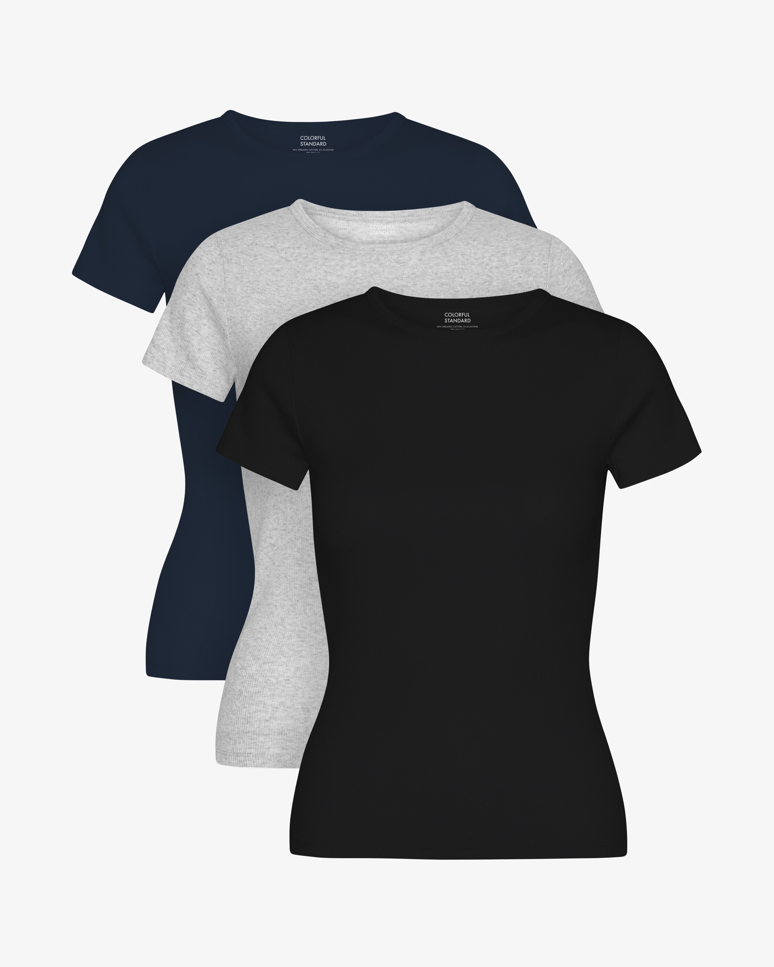 Organic Rib Tee - Mixed 01 (3-Pack)