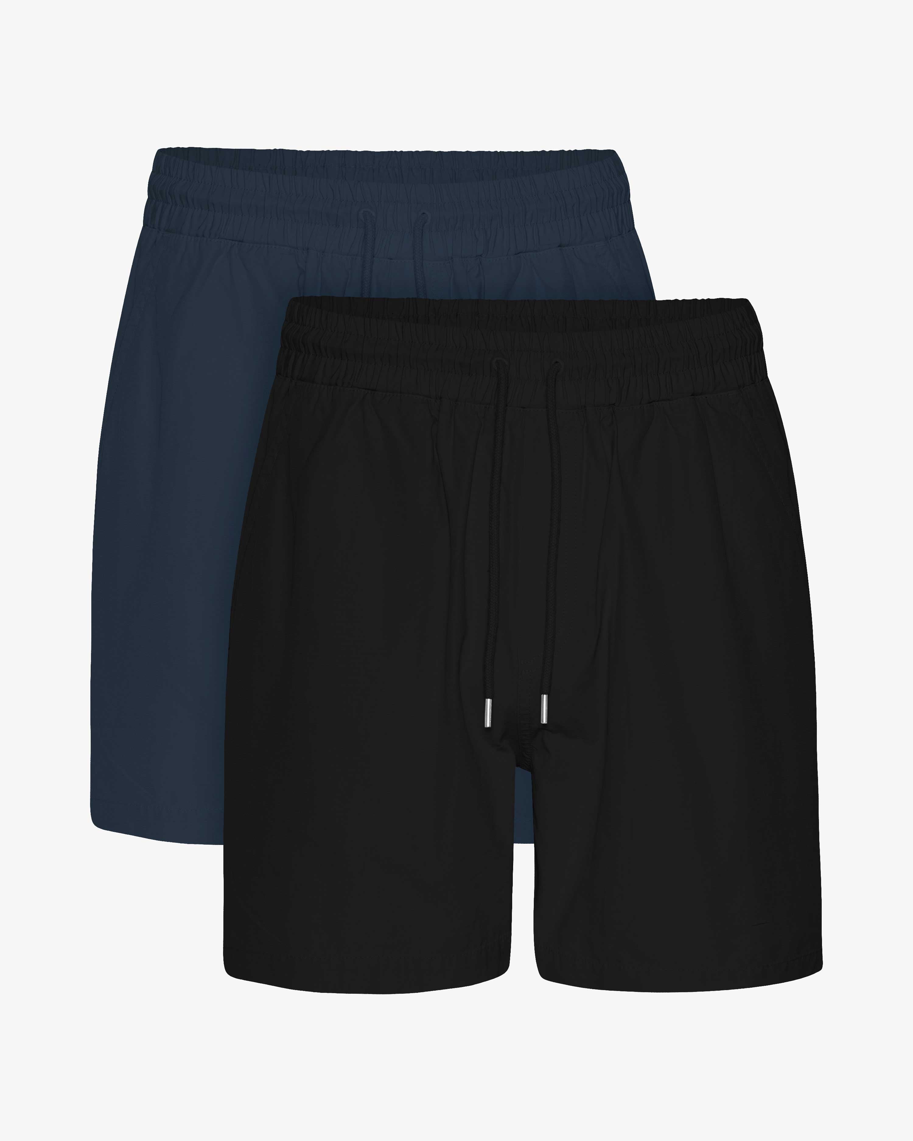 Organic Twill Shorts - Deep Black & Navy Blue (2-Pack)