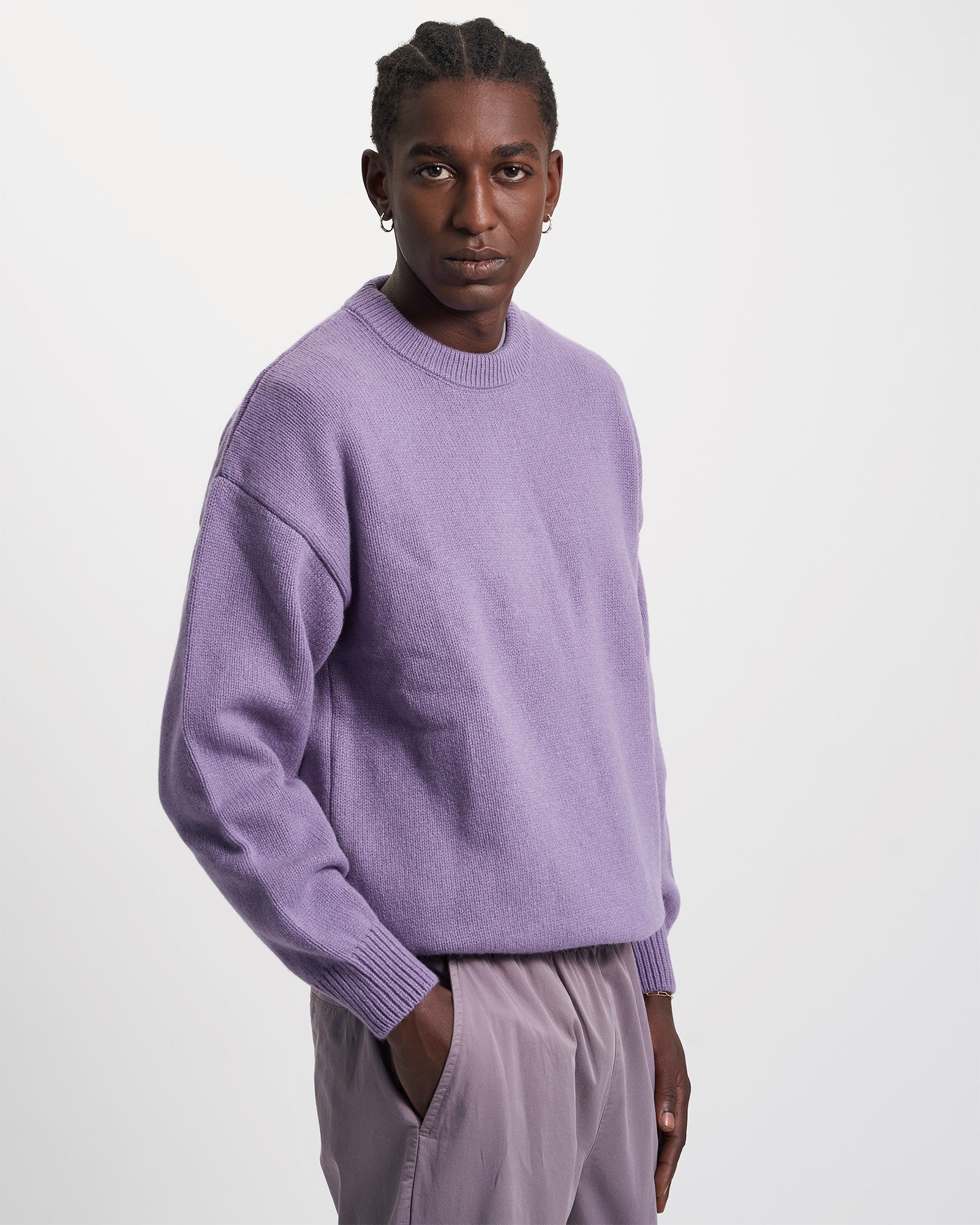 Oversized Merino Wool Crew - Polar Blue