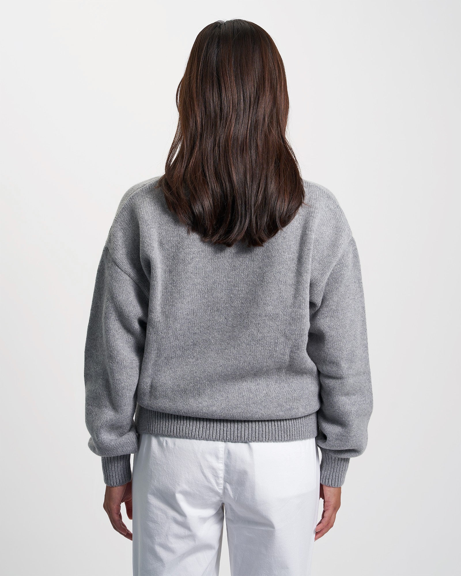 Oversized Merino Wool Crew - Heather Grey