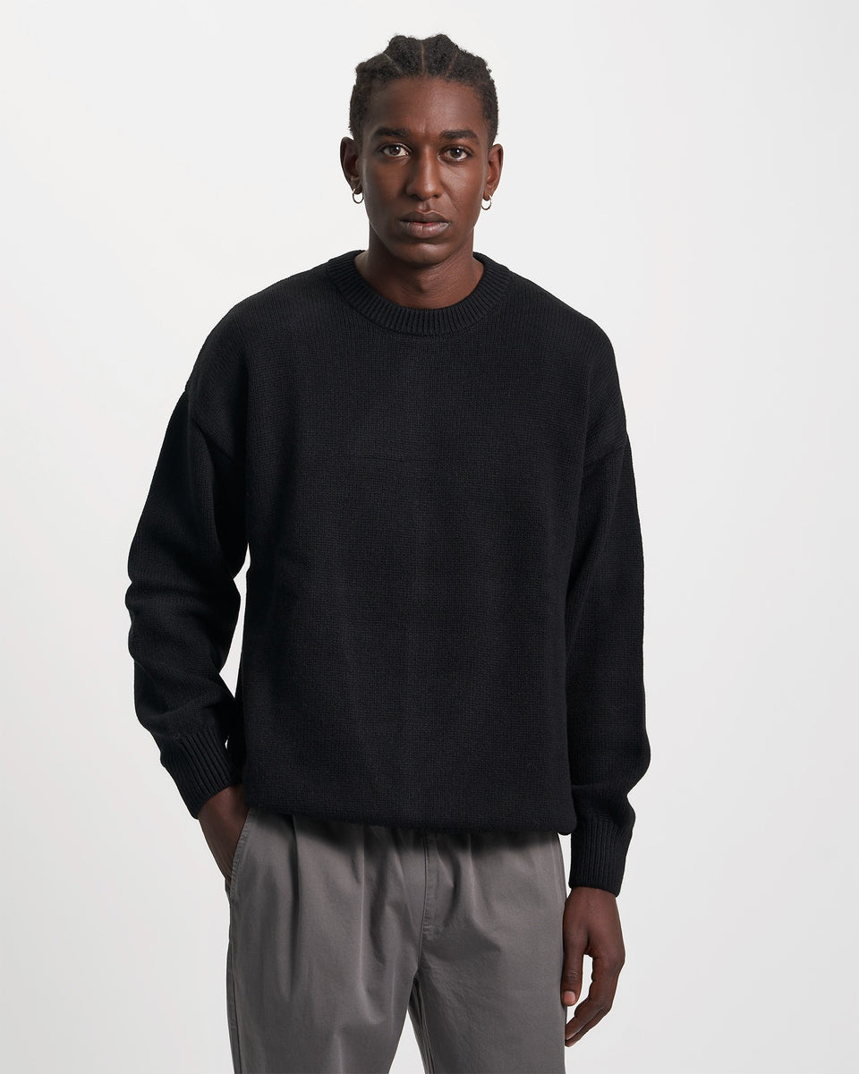 Oversized Merino Wool Crew - Deep Black – Colorful Standard