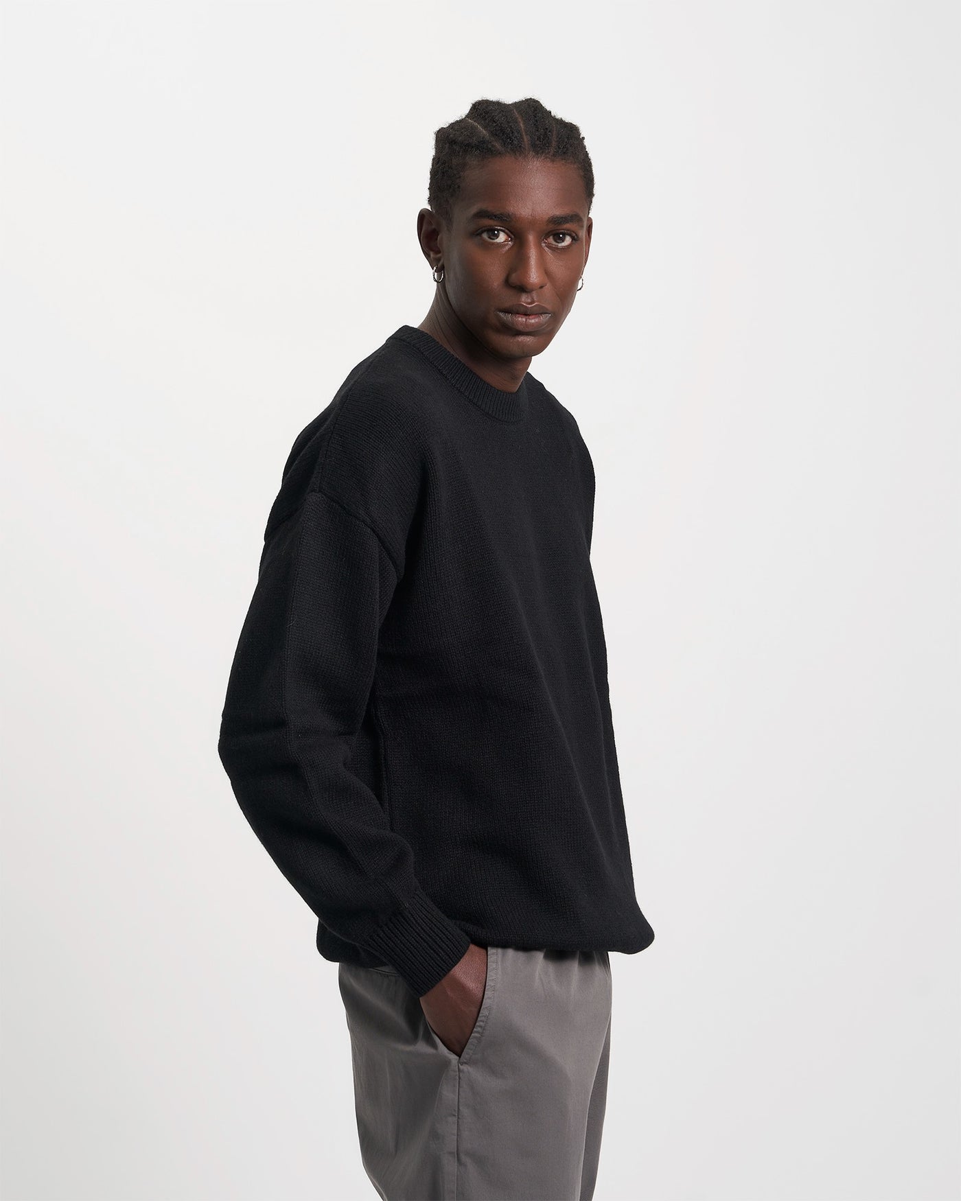 Merino Signature Crew Top - Black