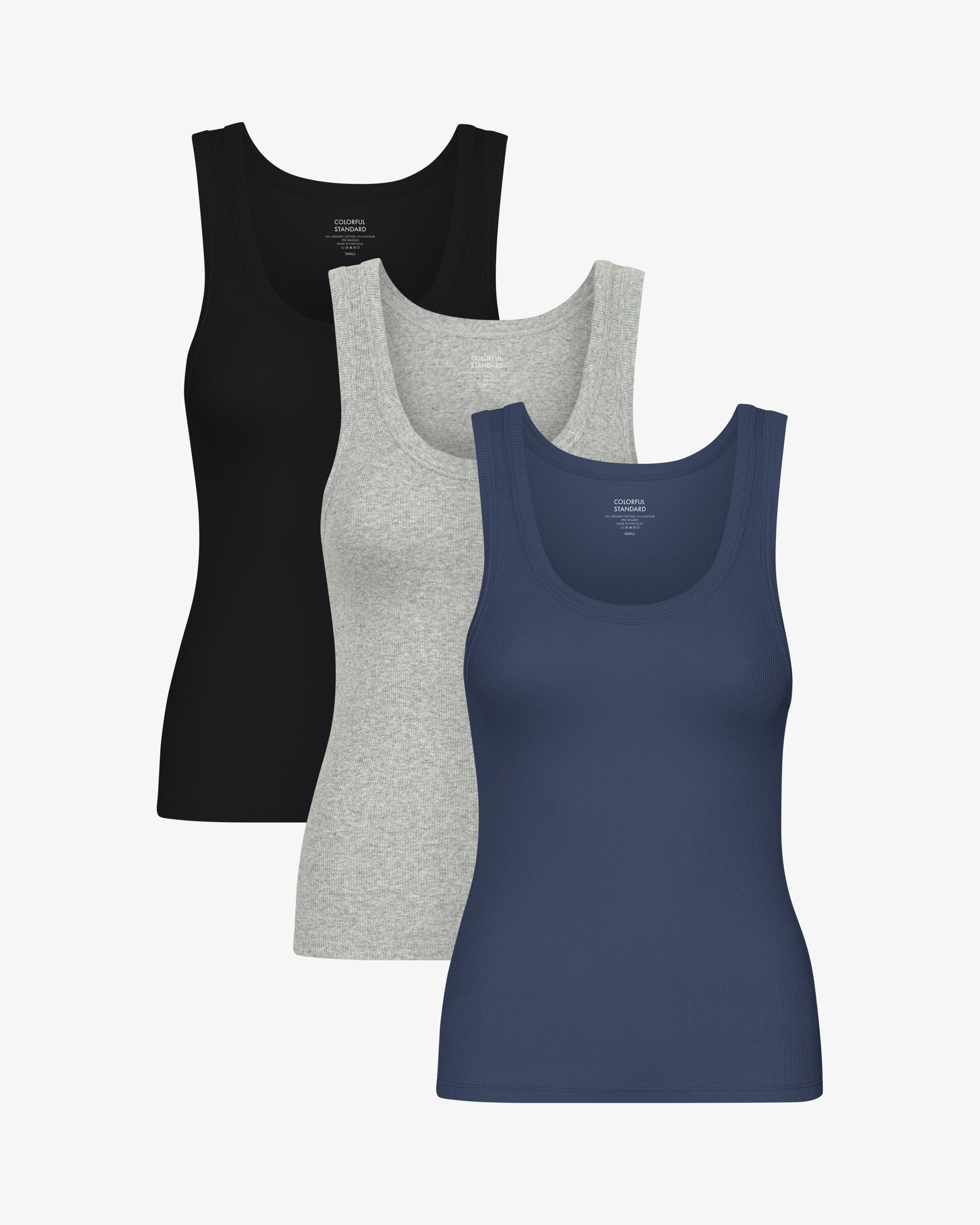 Women Organic Rib Tank Top - Mixed 03 (3-Pack)