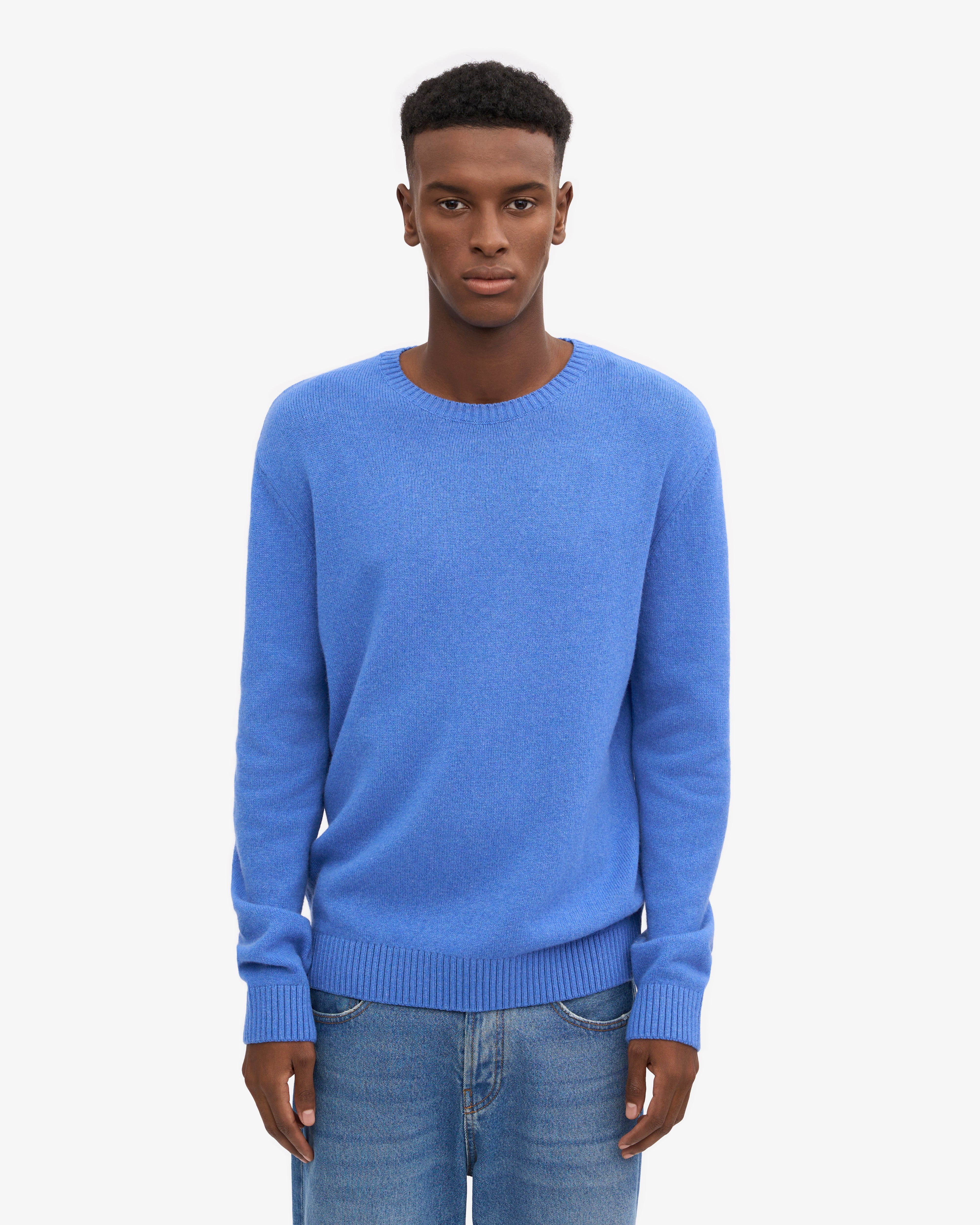 Classic Merino Wool Crew - Pacific Blue