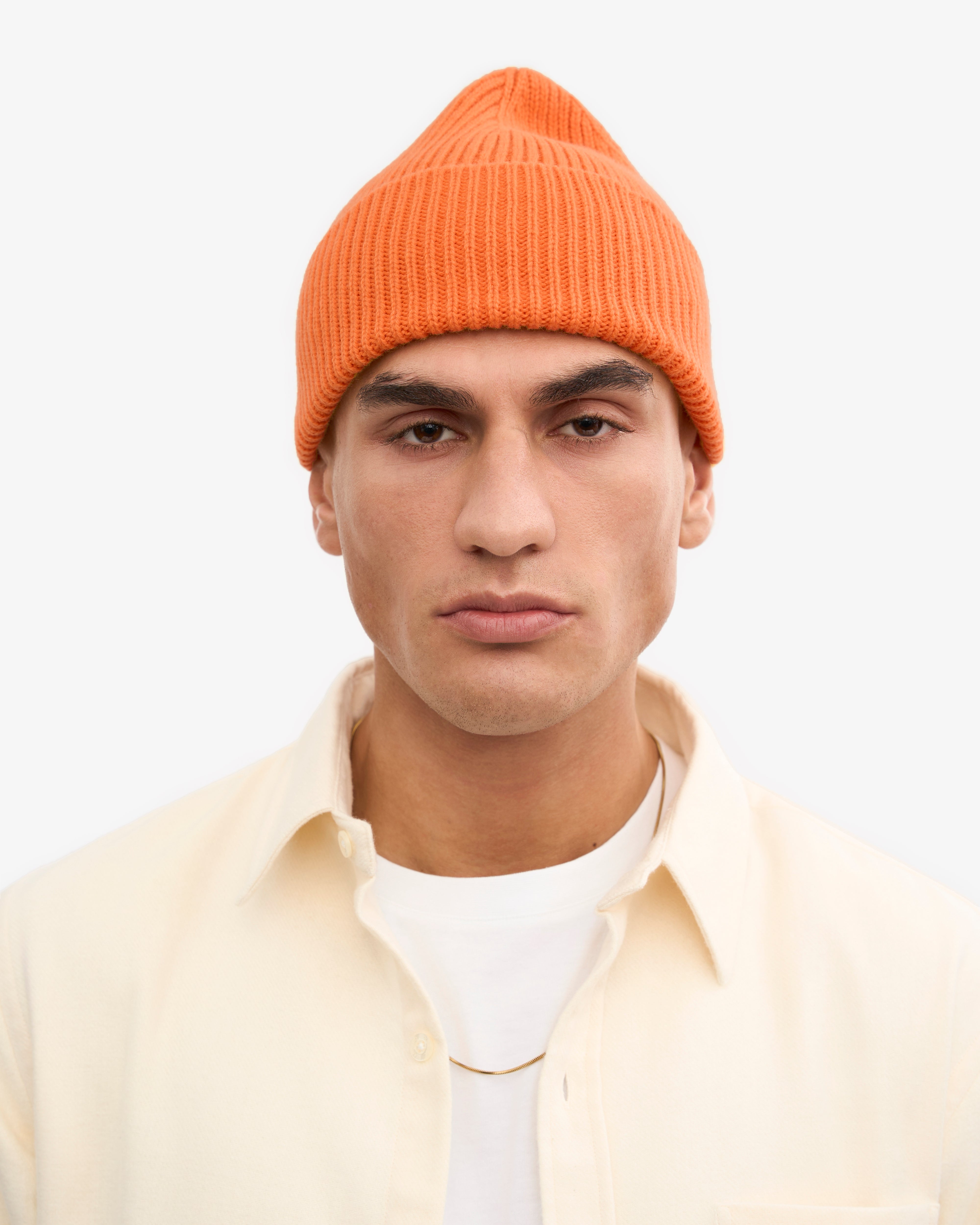 Merino Wool Beanie - Burned Orange