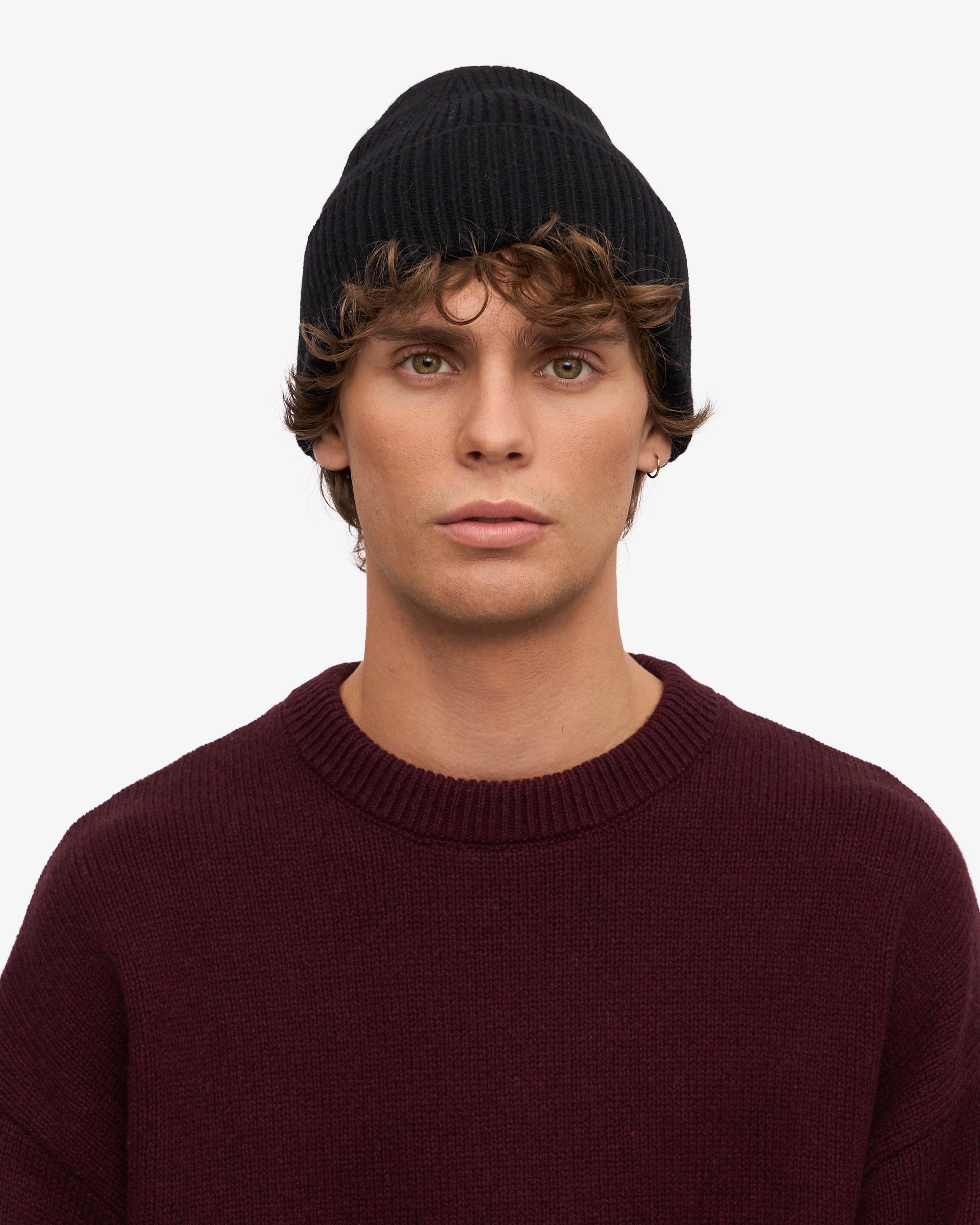 Merino Wool Beanie - Deep Black