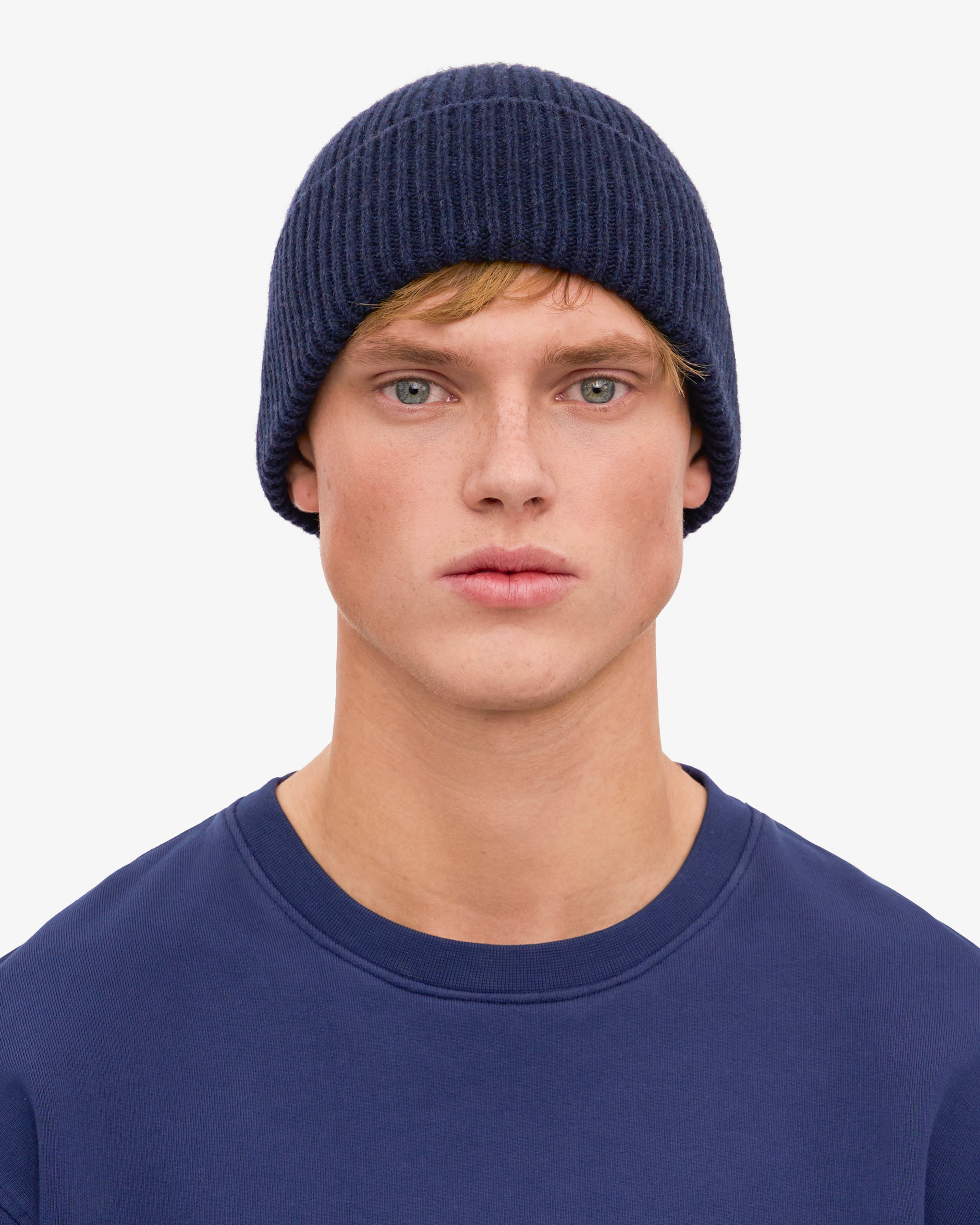 Merino Wool Beanie - Marine Blue