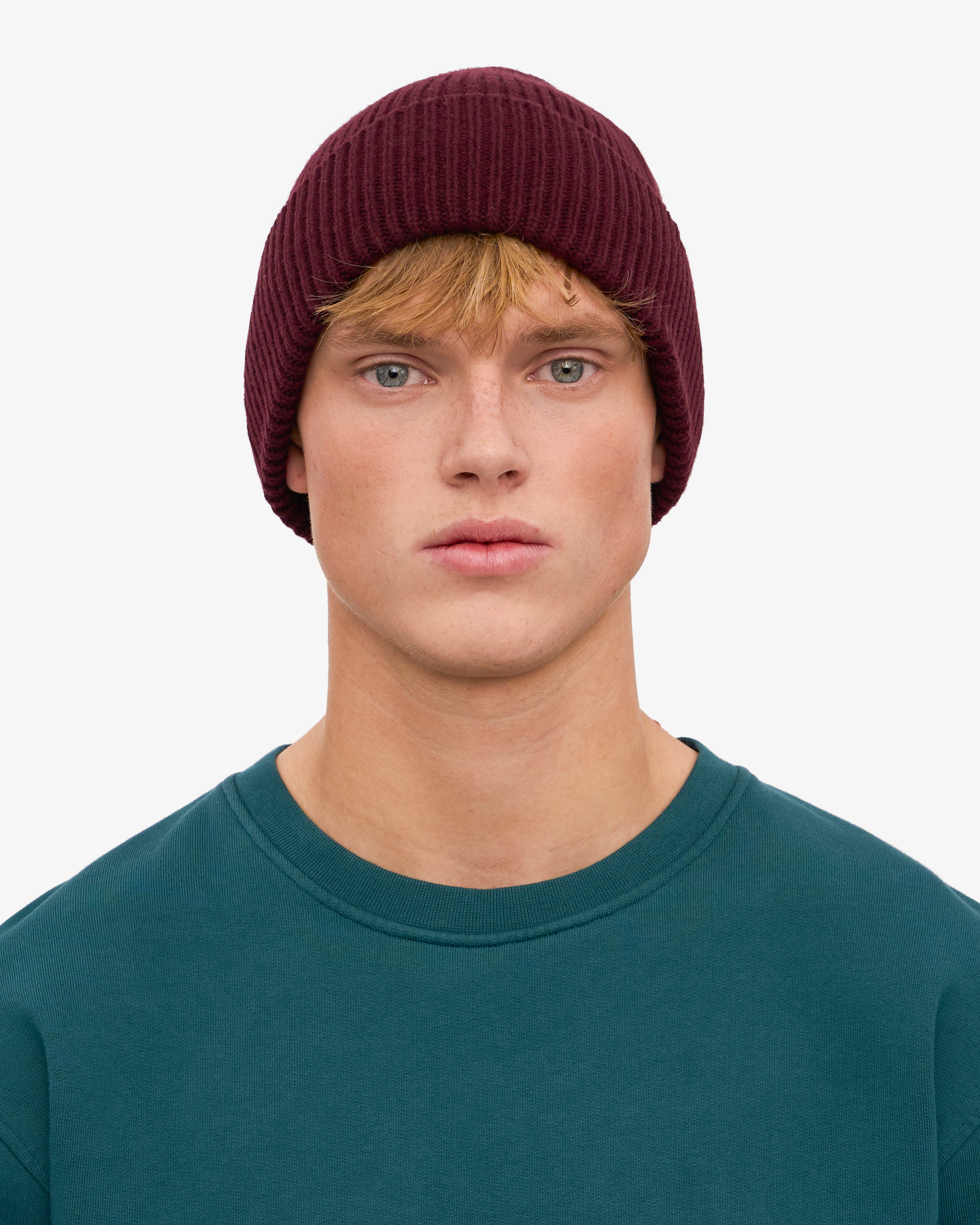 Merino Wool Beanie - Oxblood Red