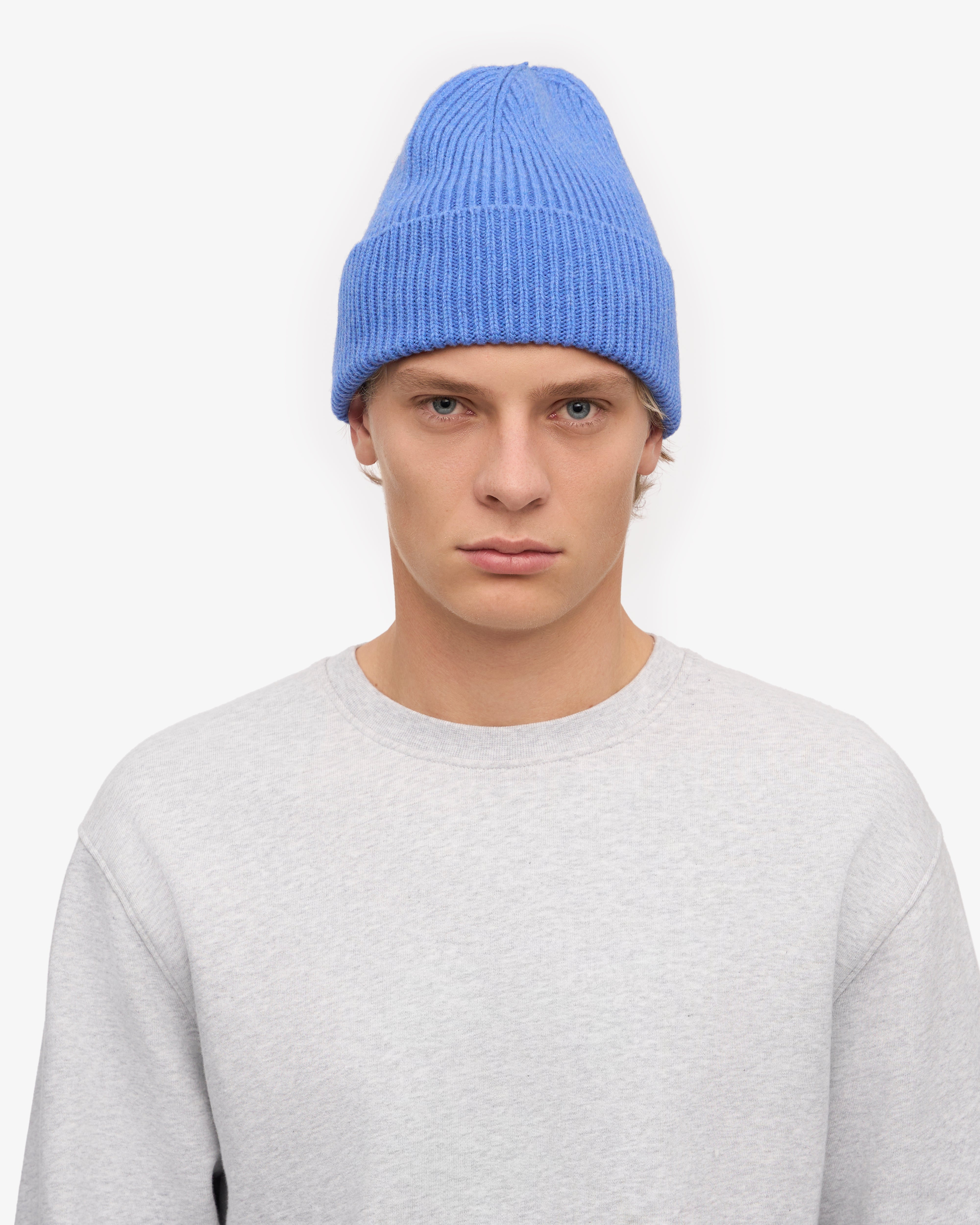 Merino Wool Beanie - Pacific Blue