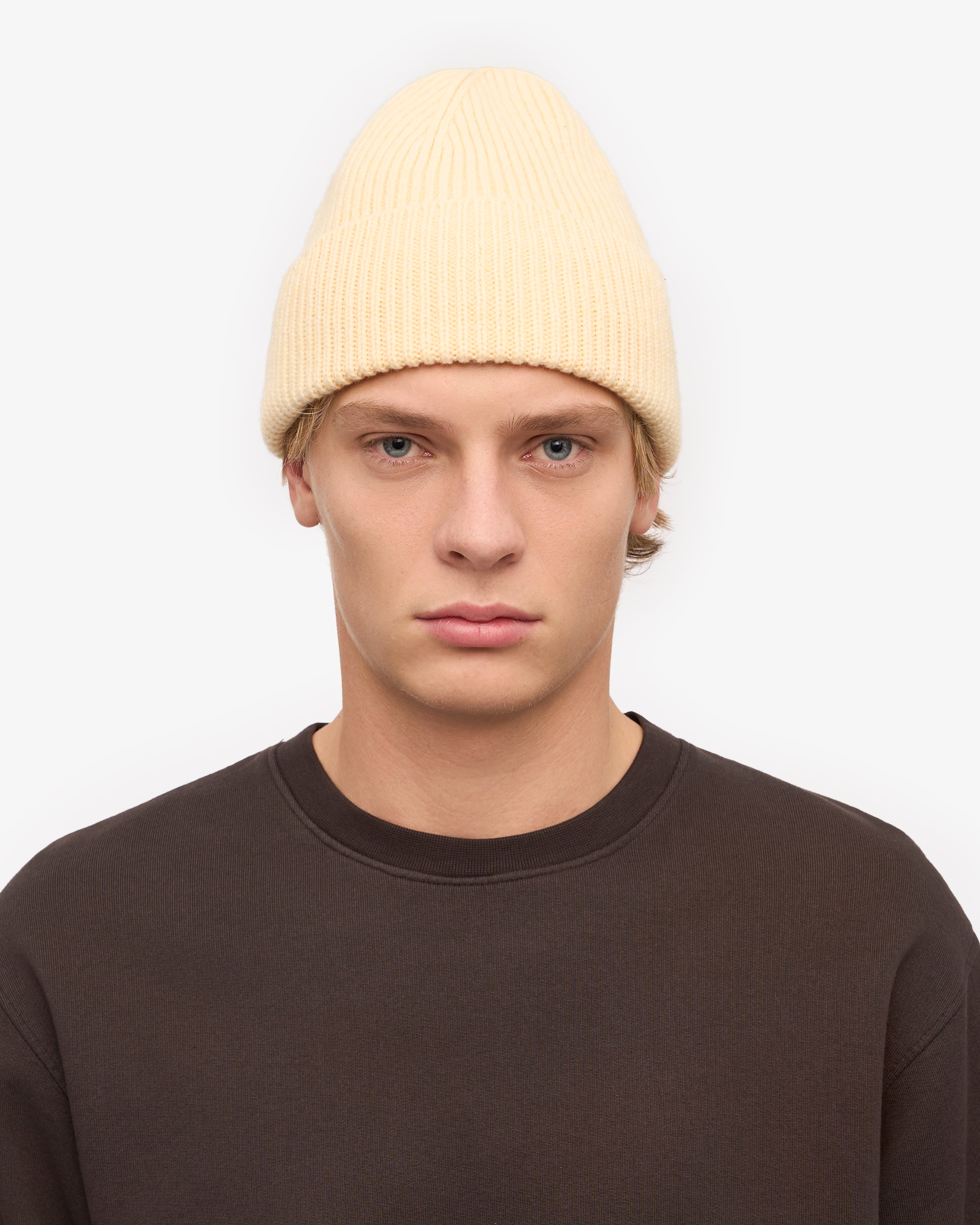 Merino Wool Beanie - Soft Yellow