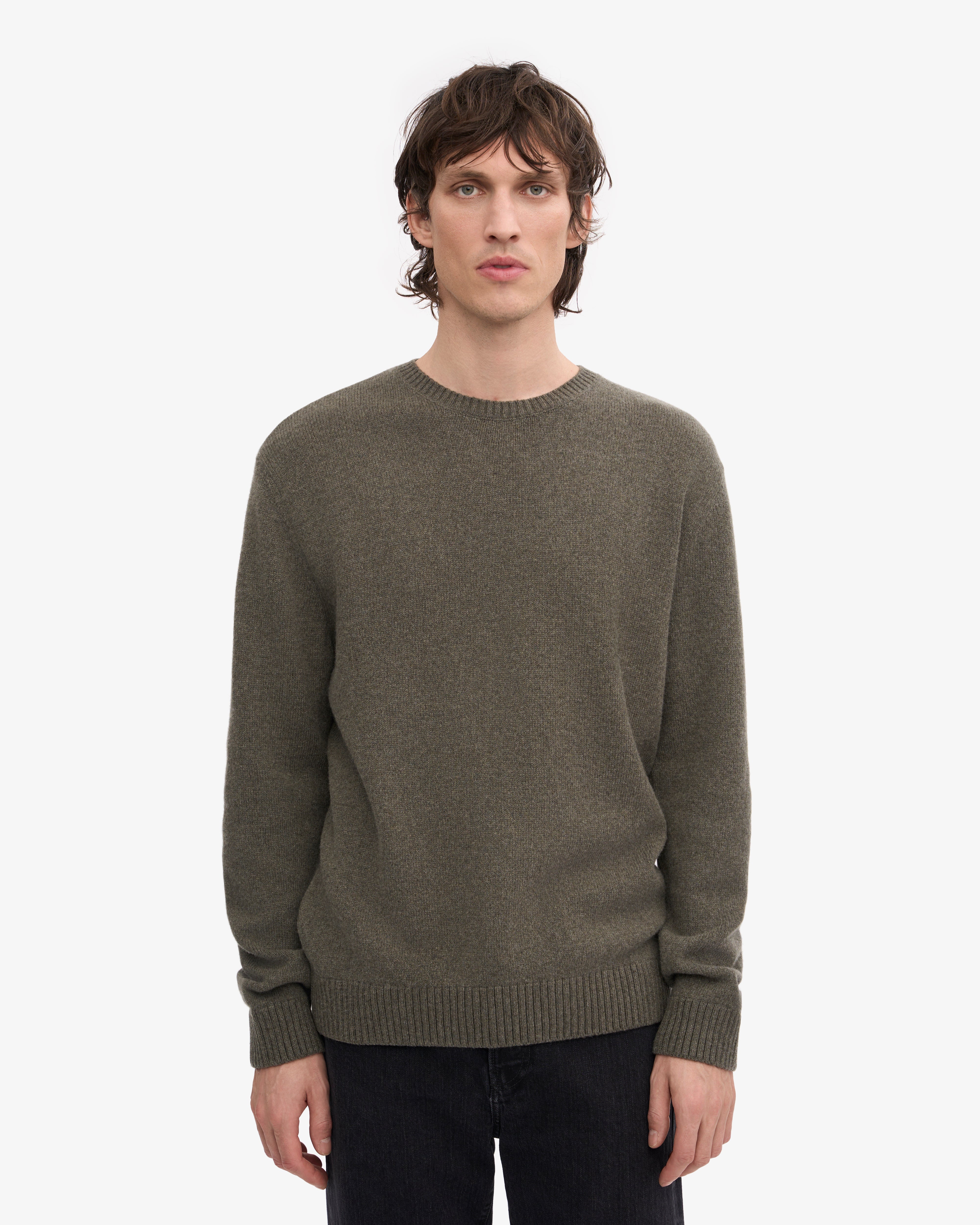 Classic Merino Wool Crew - Dusty Olive