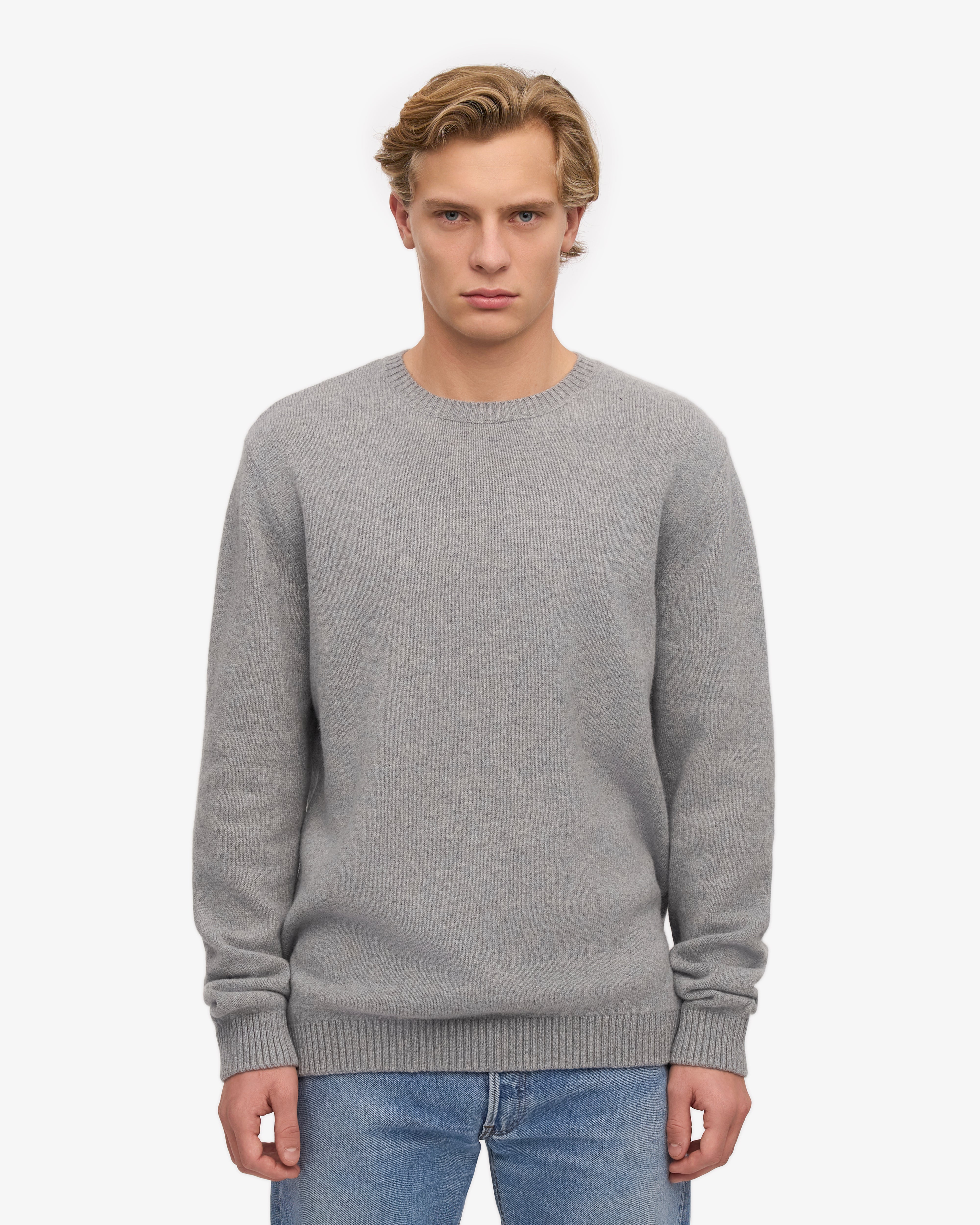 Classic Merino Wool Crew - Heather Grey