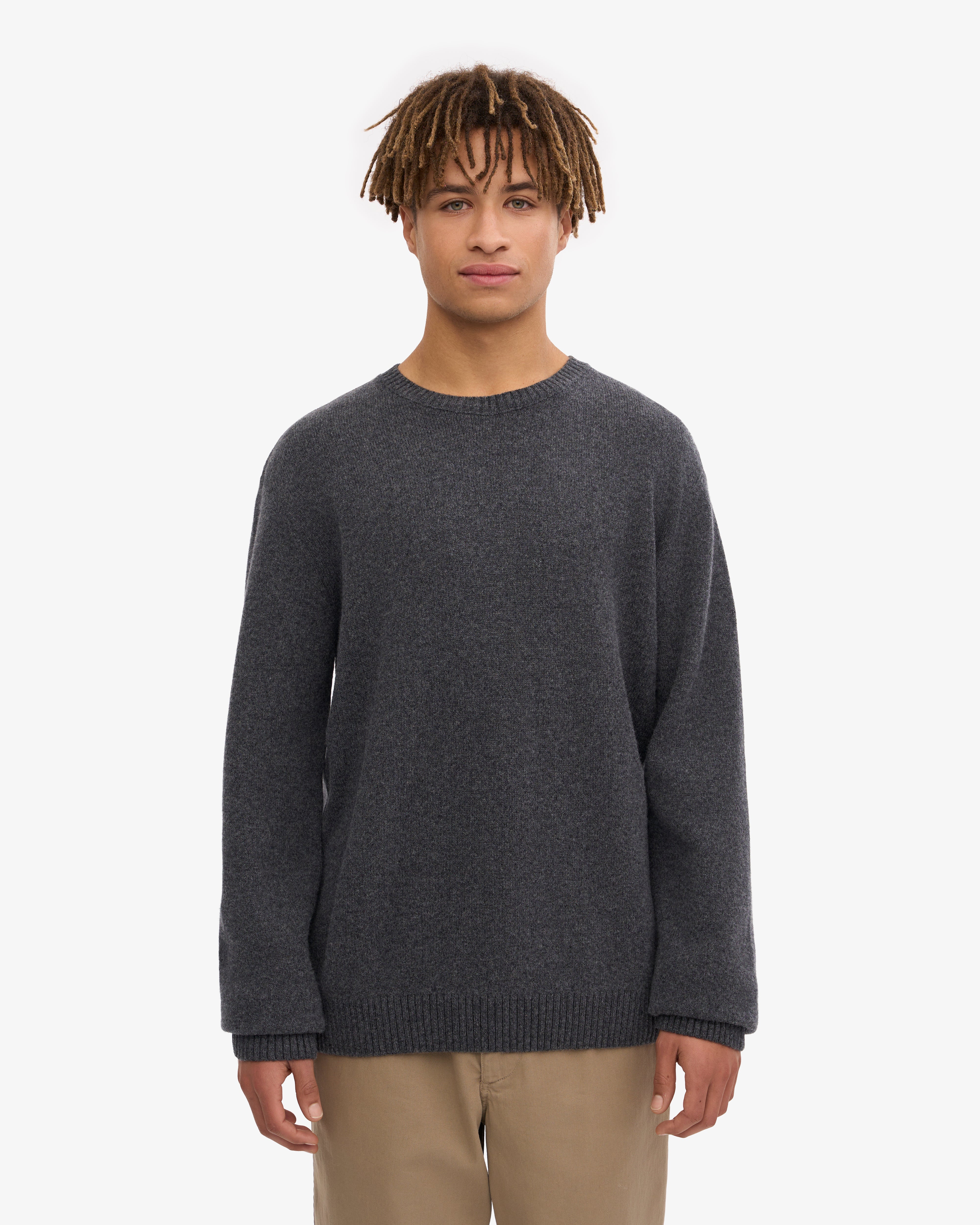 Classic Merino Wool Crew - Lava Grey