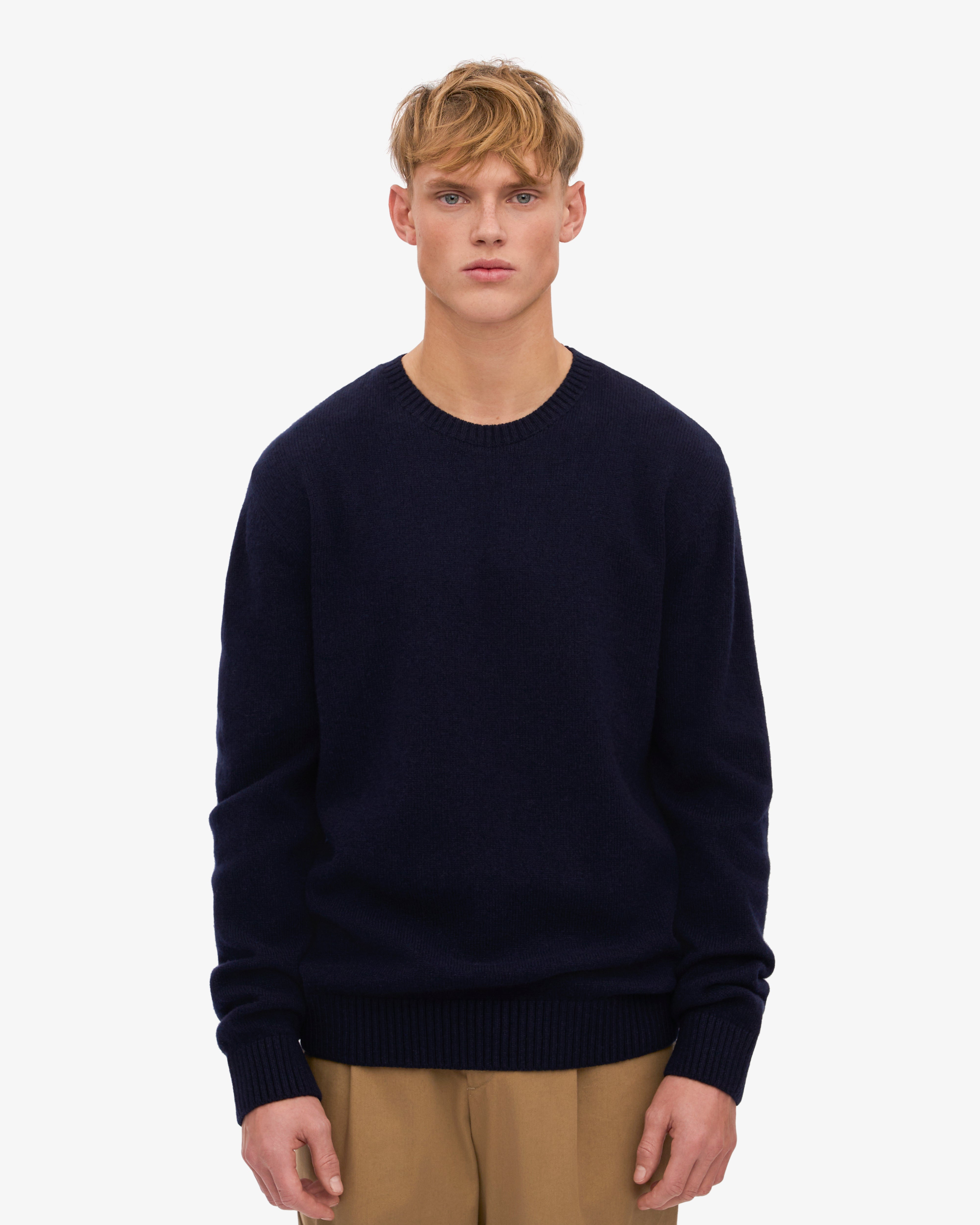 Classic Merino Wool Crew - Navy Blue