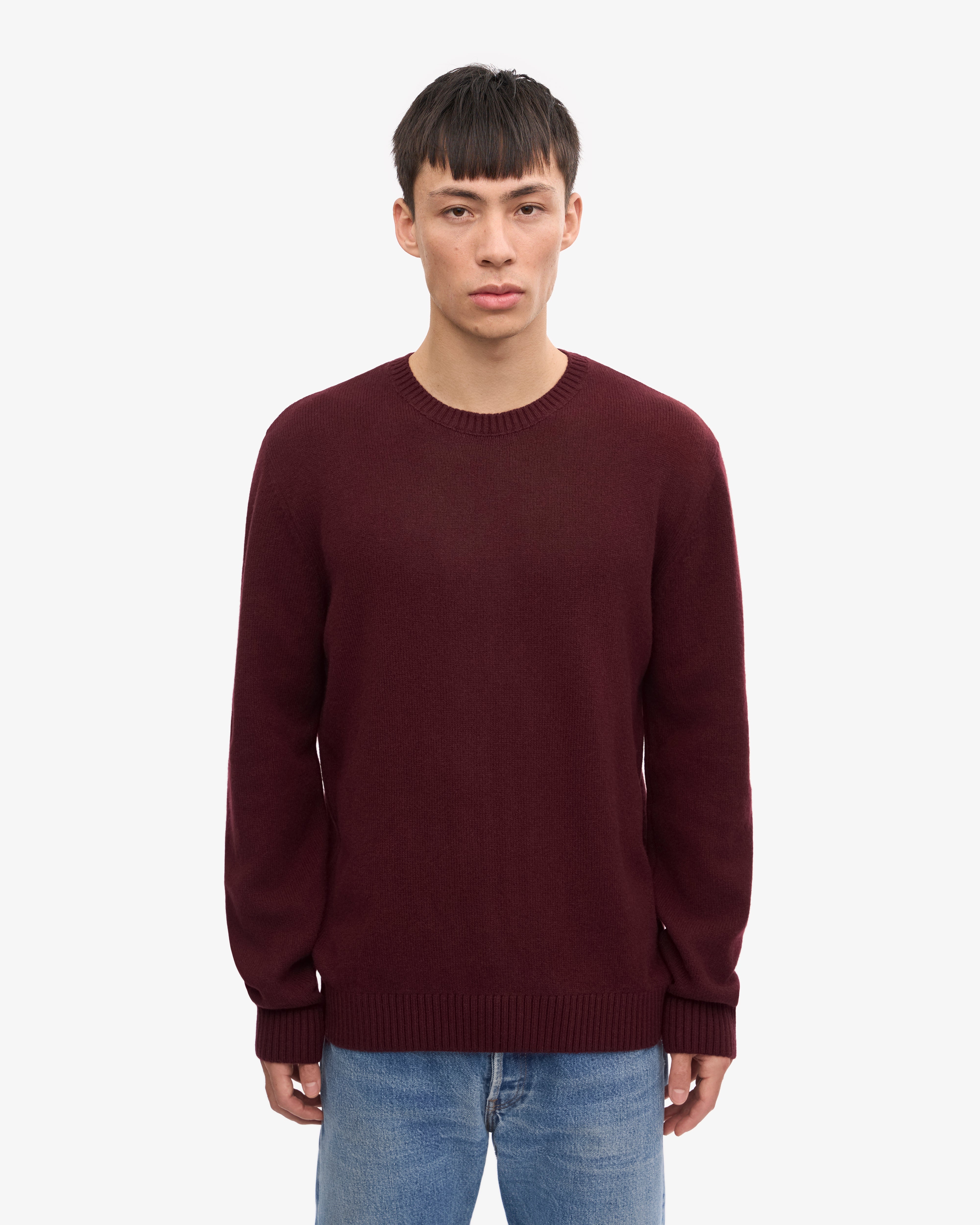 Classic Merino Wool Crew - Oxblood Red