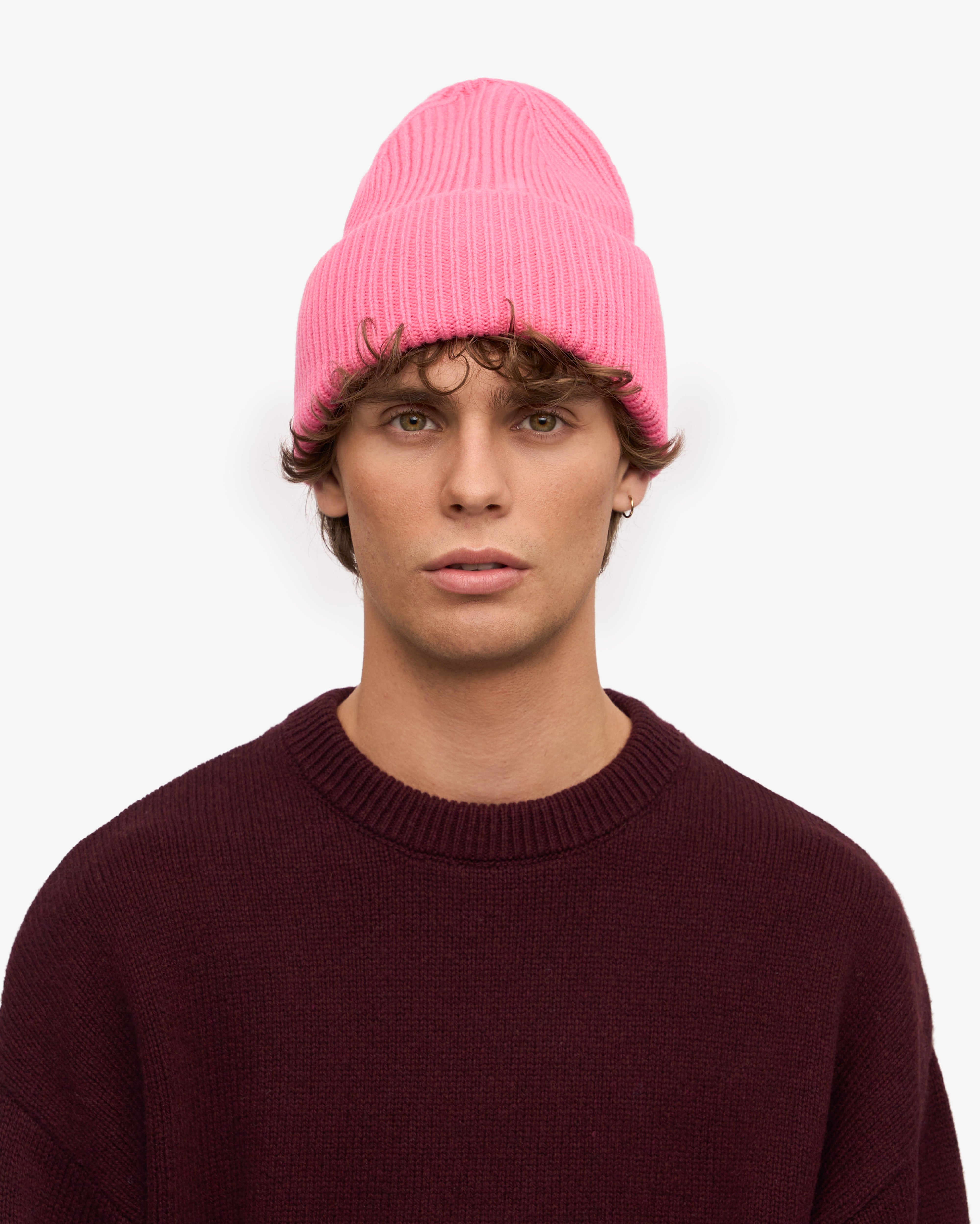 Merino Wool Hat - Bubblegum Pink