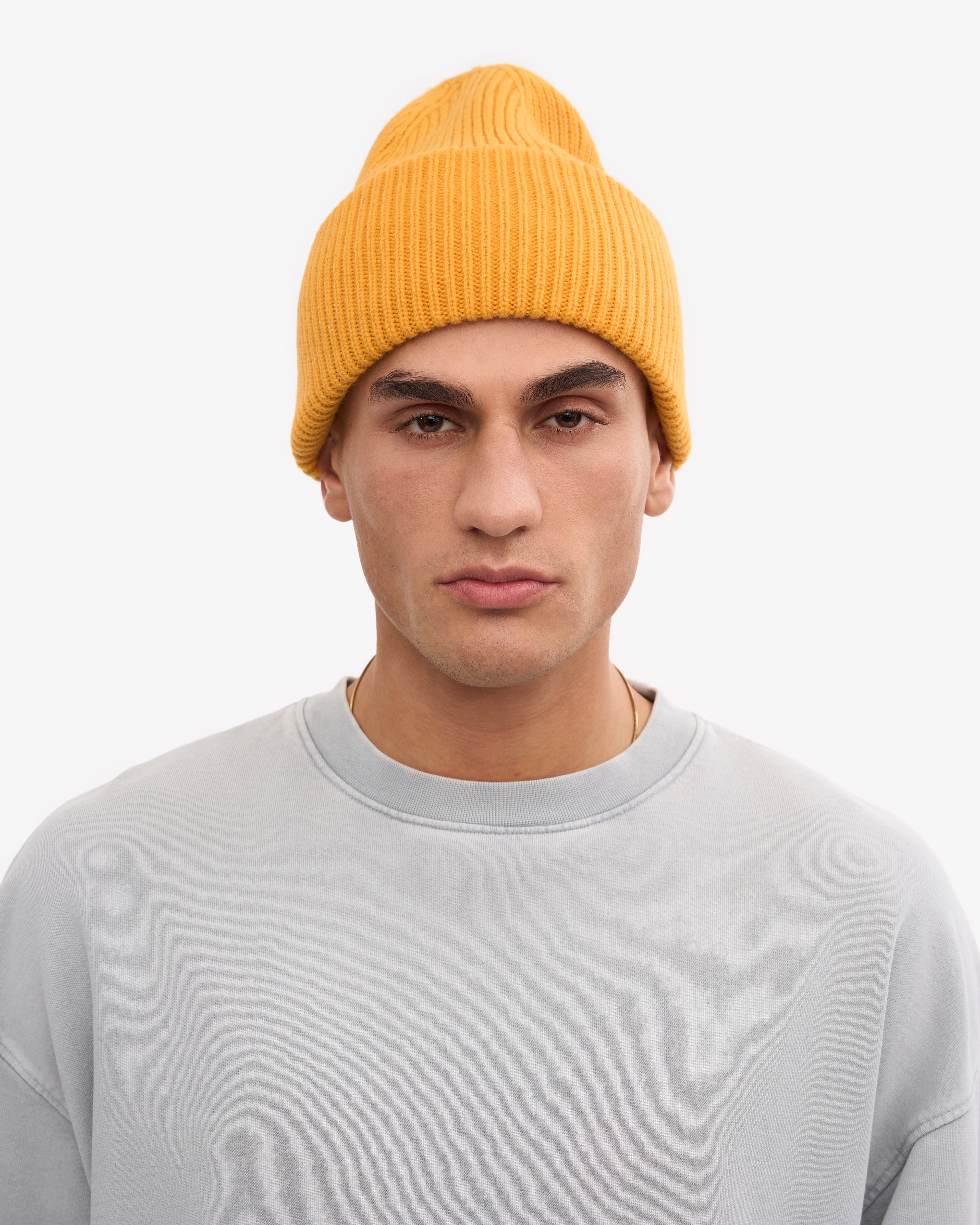 Merino Wool Hat - Burned Yellow One Size