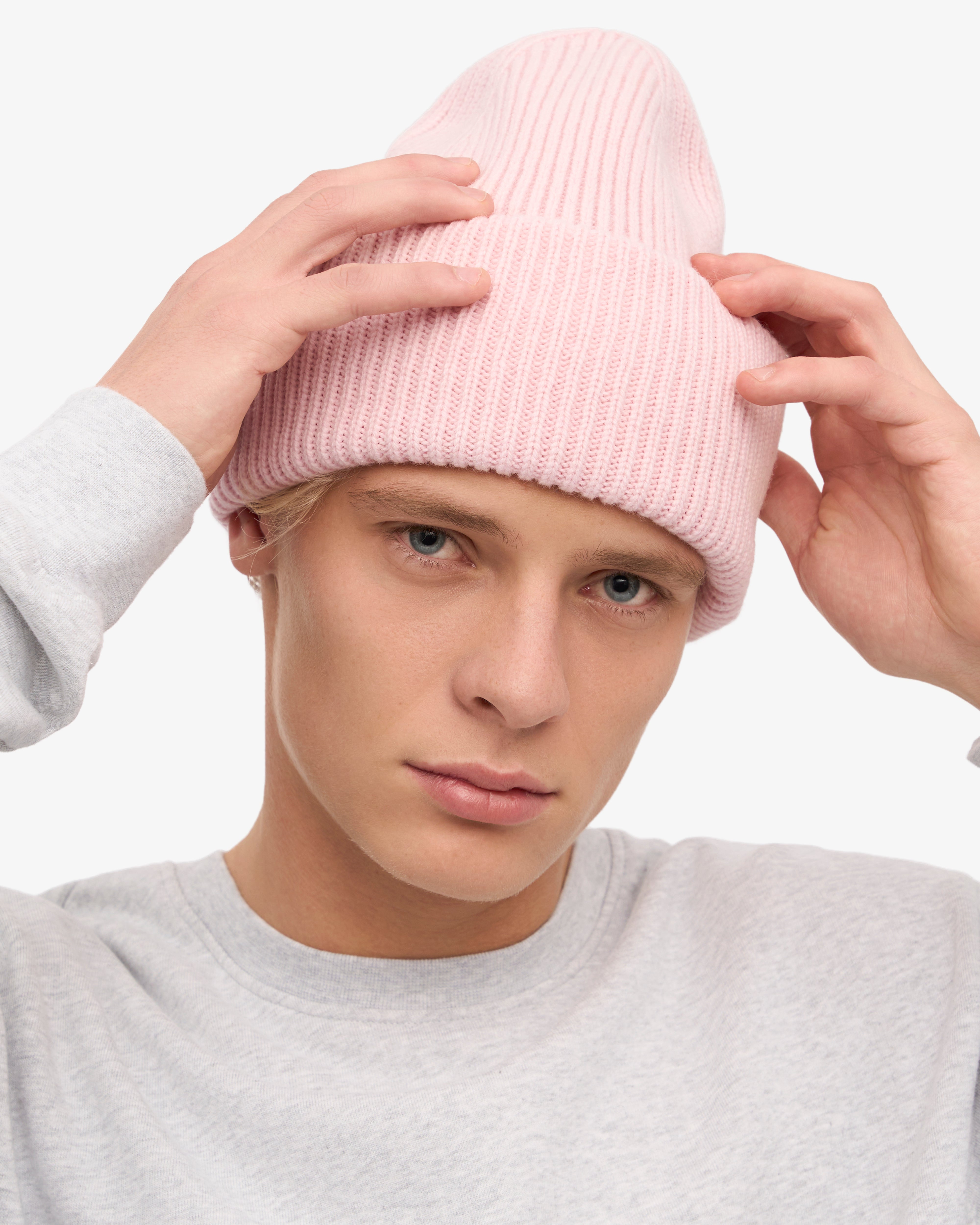 Merino Wool Hat Faded Pink – Colorful Standard - Main Image