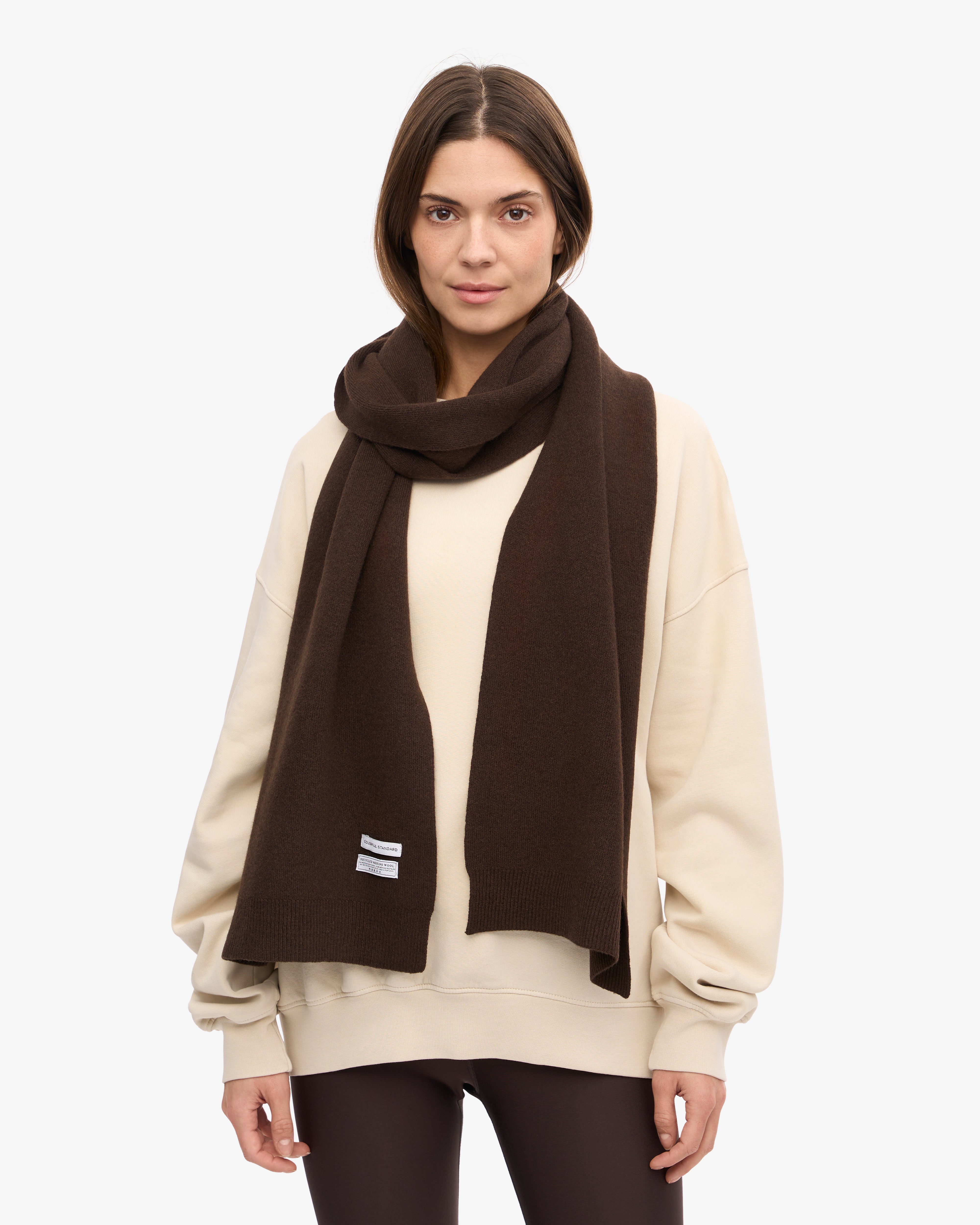 Merino Wool Scarf - Coffee Brown