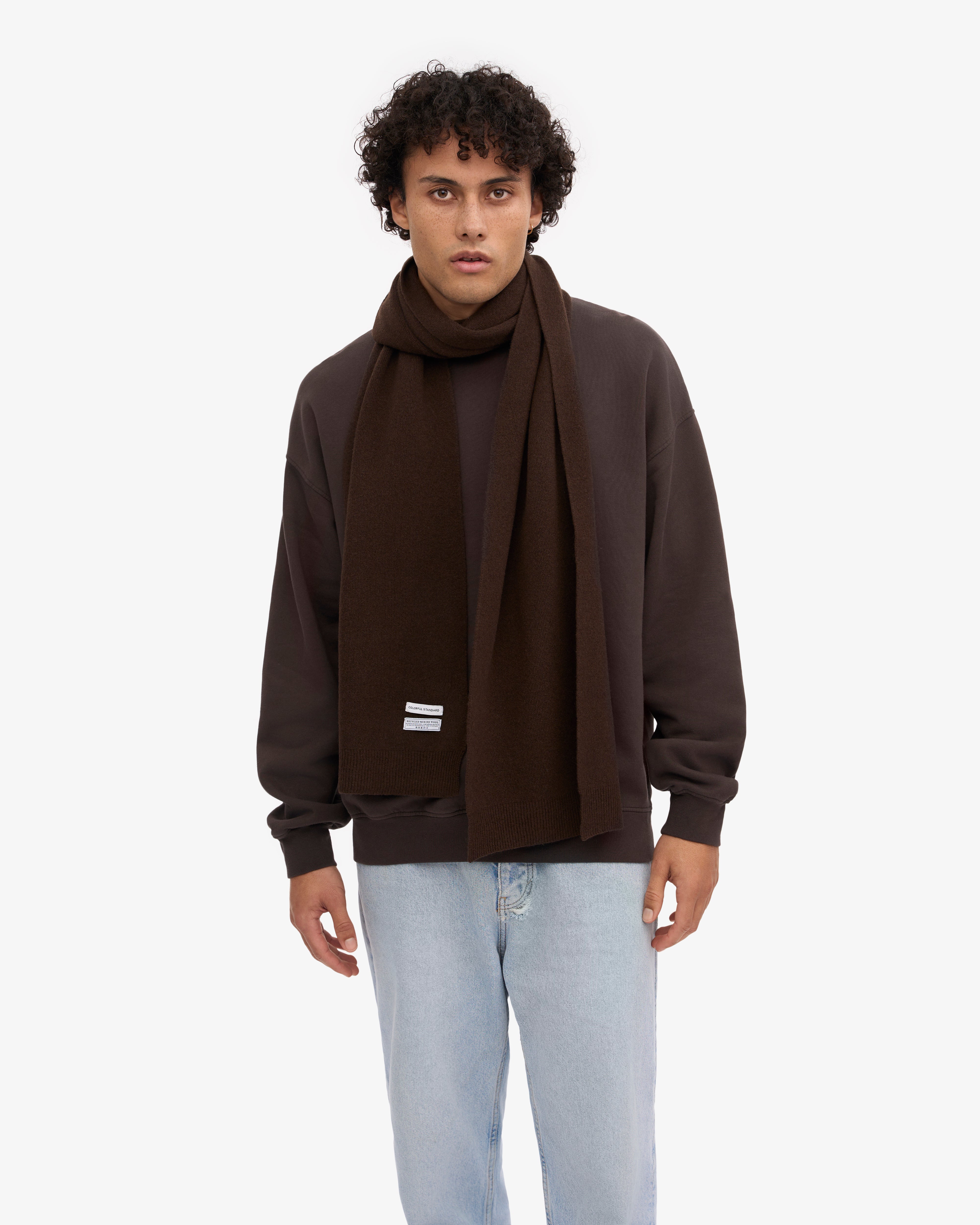 Merino Wool Scarf - Coffee Brown