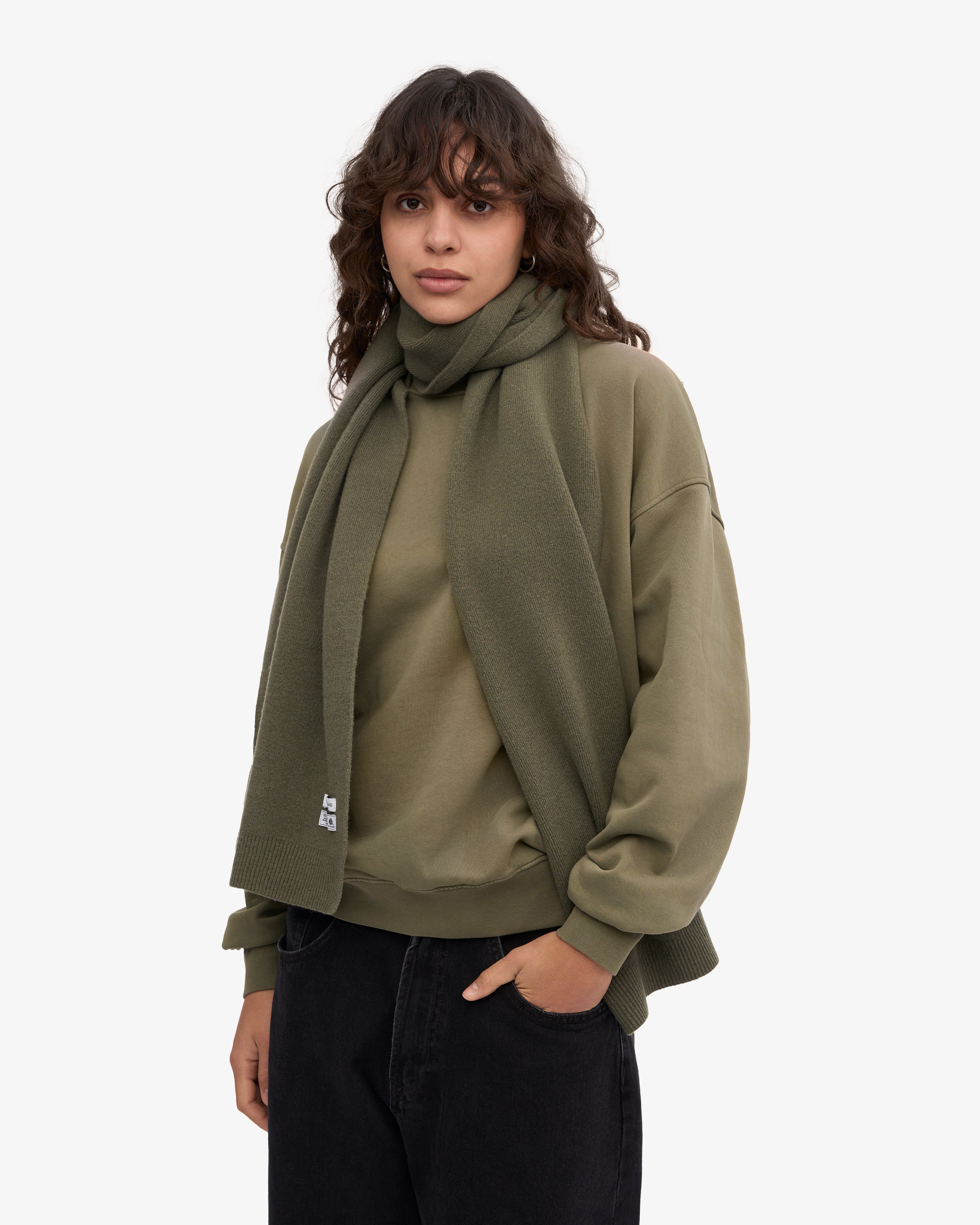 Merino Wool Beanie & Scarf - Dusty Olive