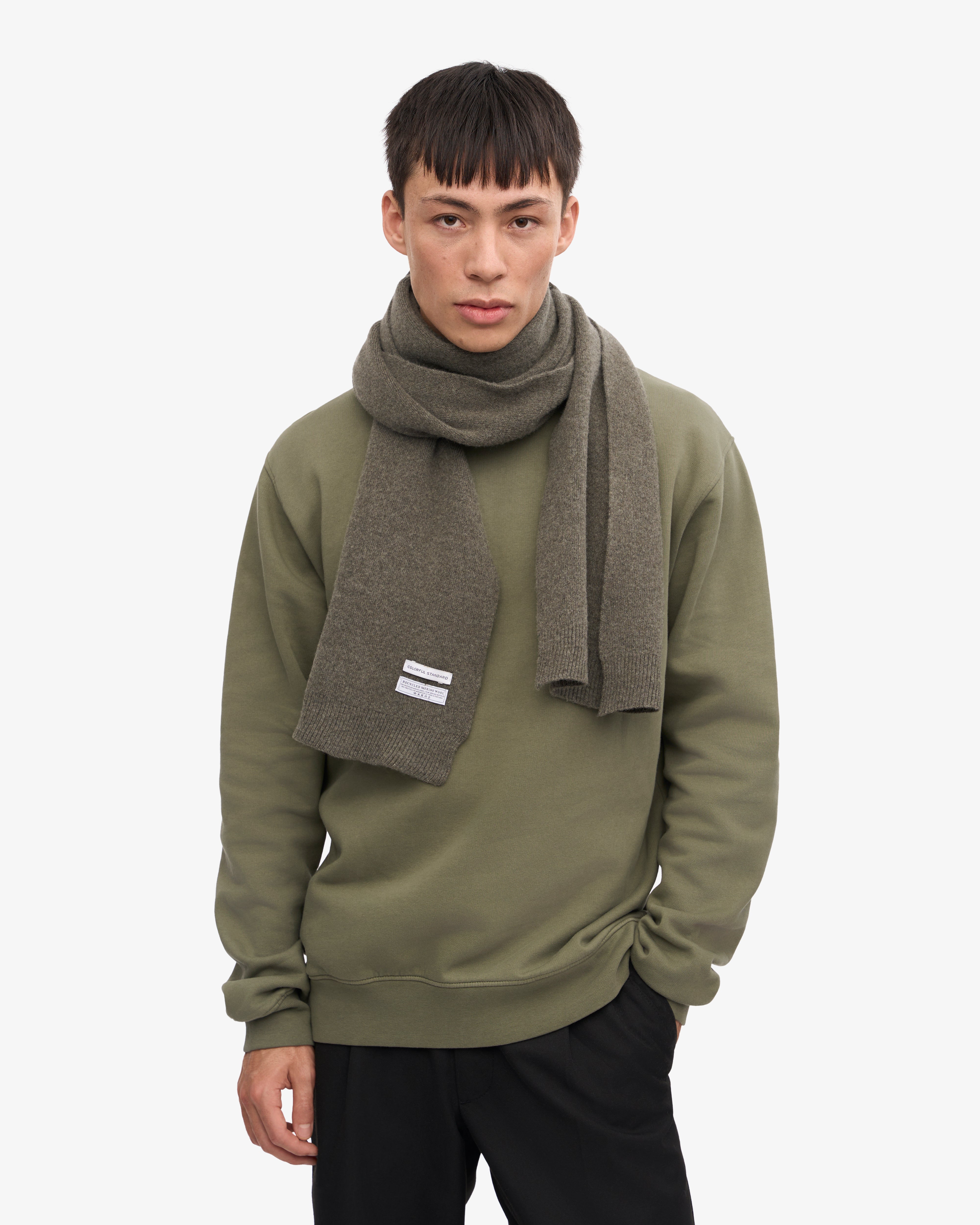 Merino Wool Scarf - Dusty Olive