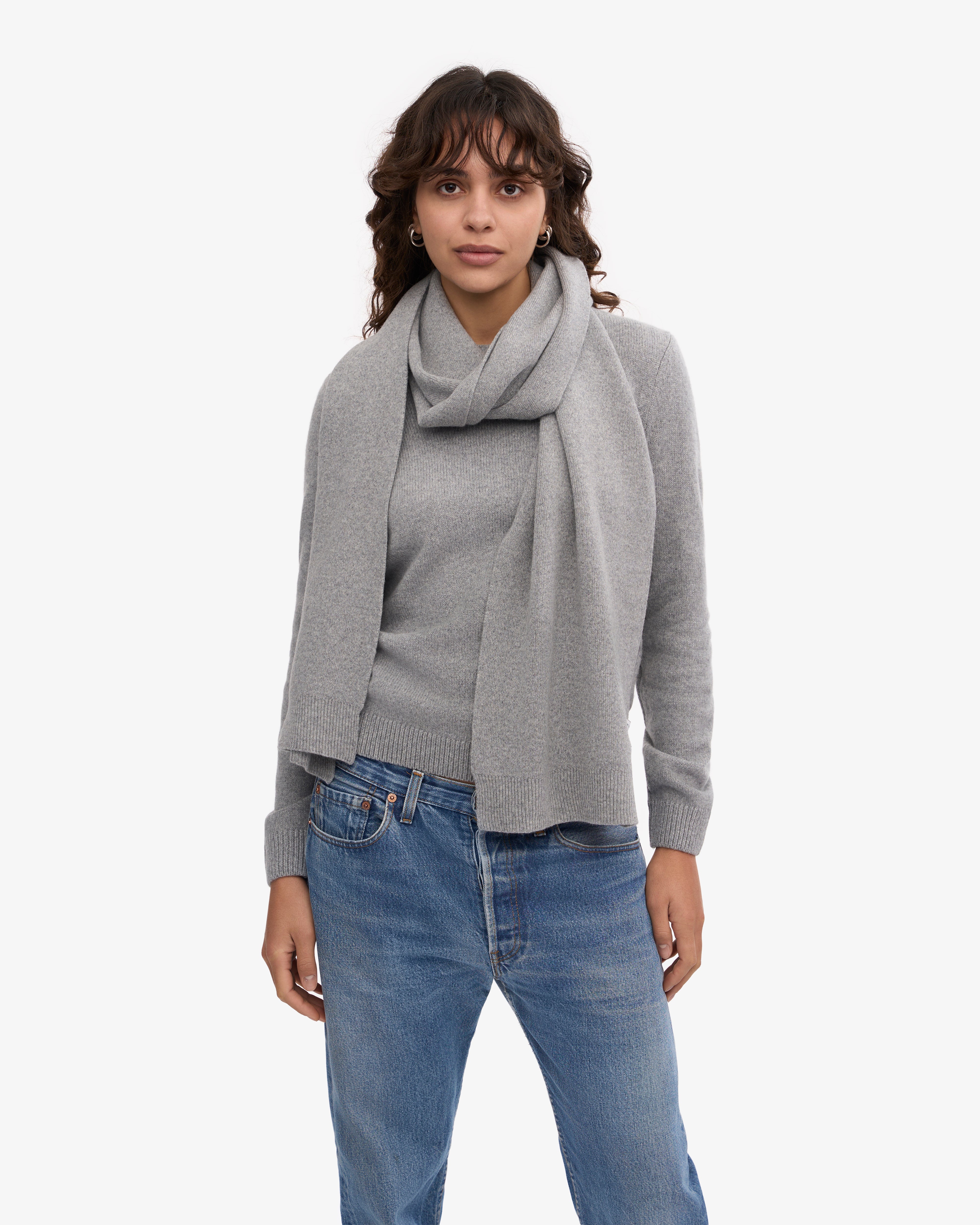 Merino Wool Scarf - Heather Grey One Size