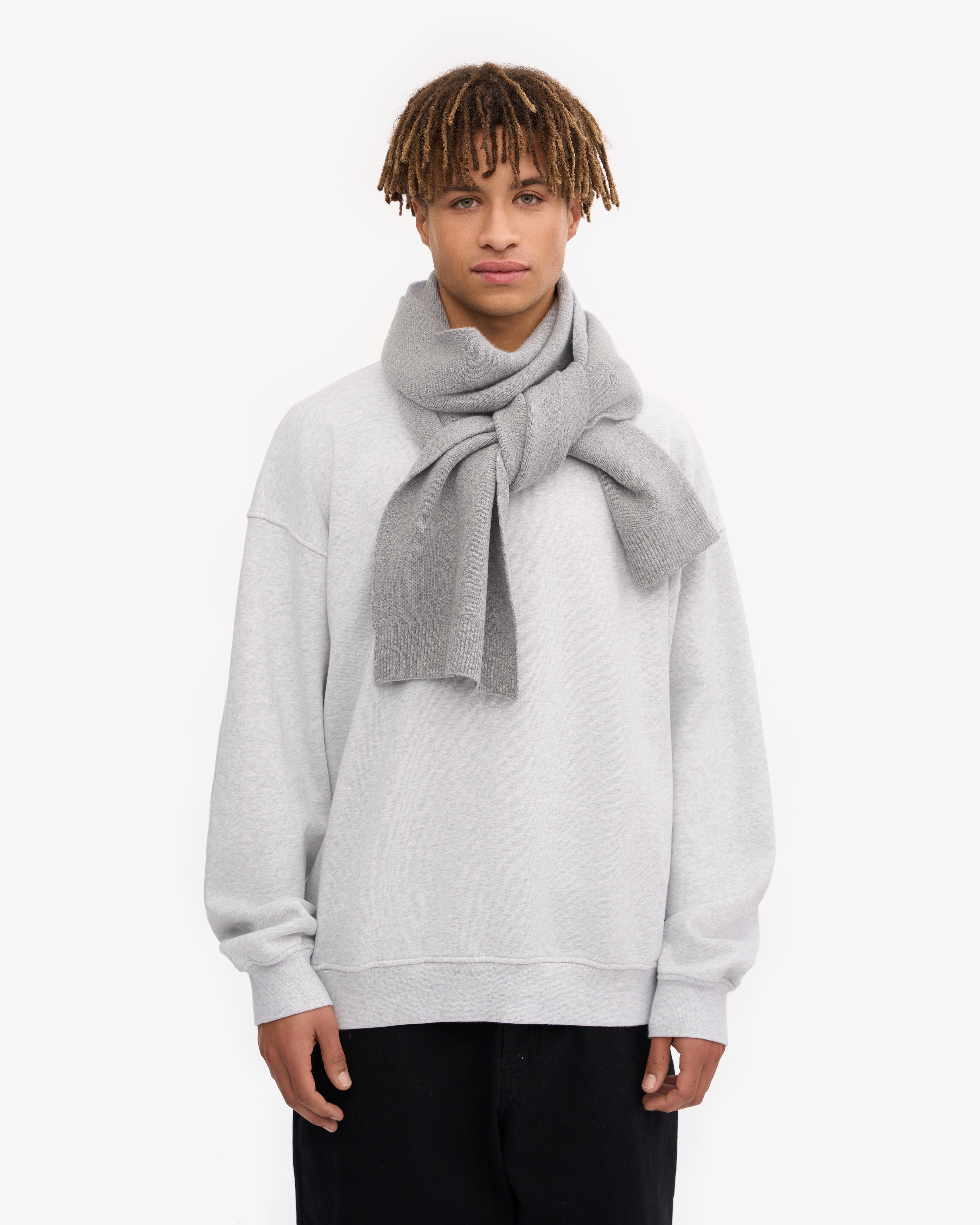 Merino Wool Scarf - Heather Grey