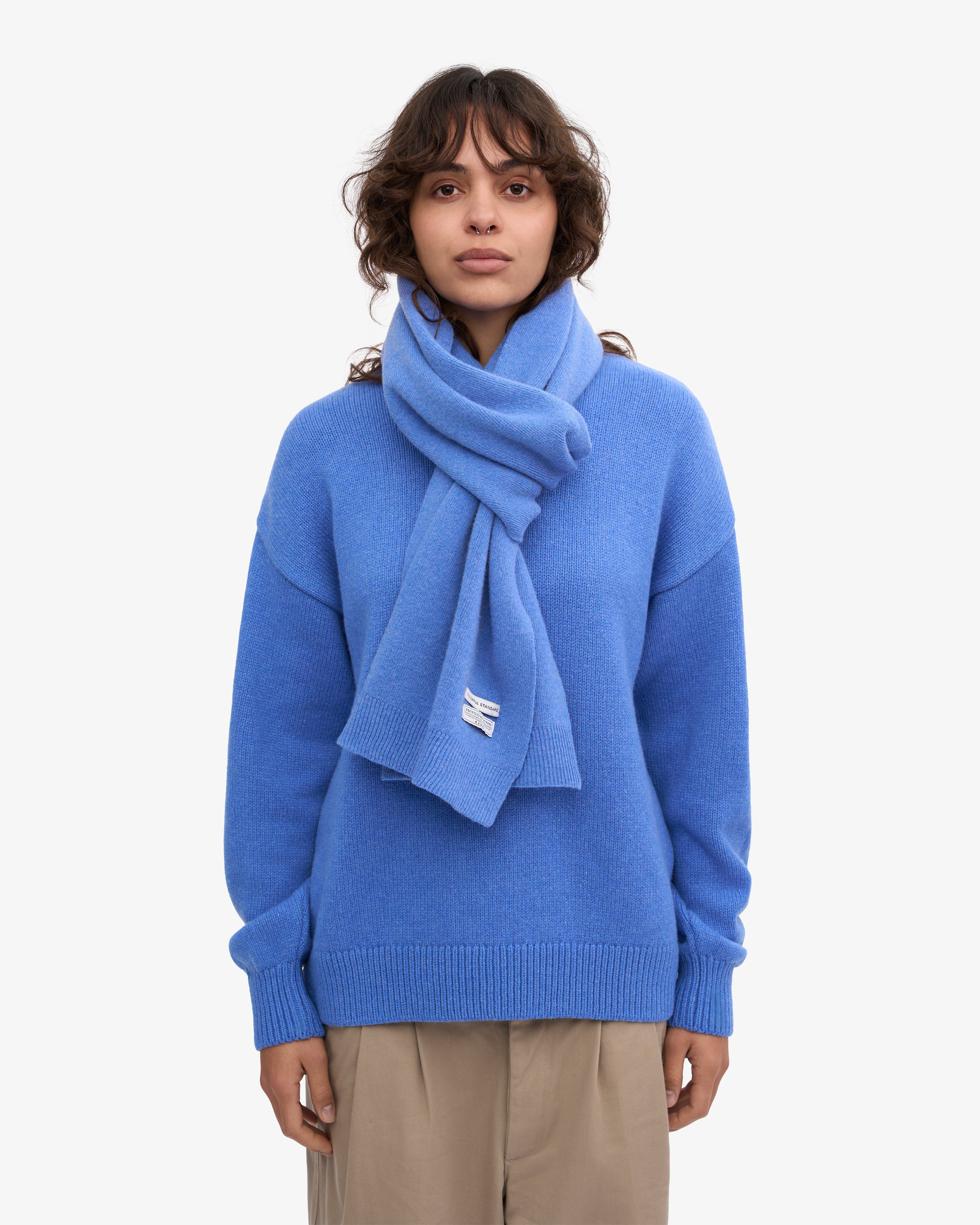 Merino Wool Scarf - Pacific Blue One Size