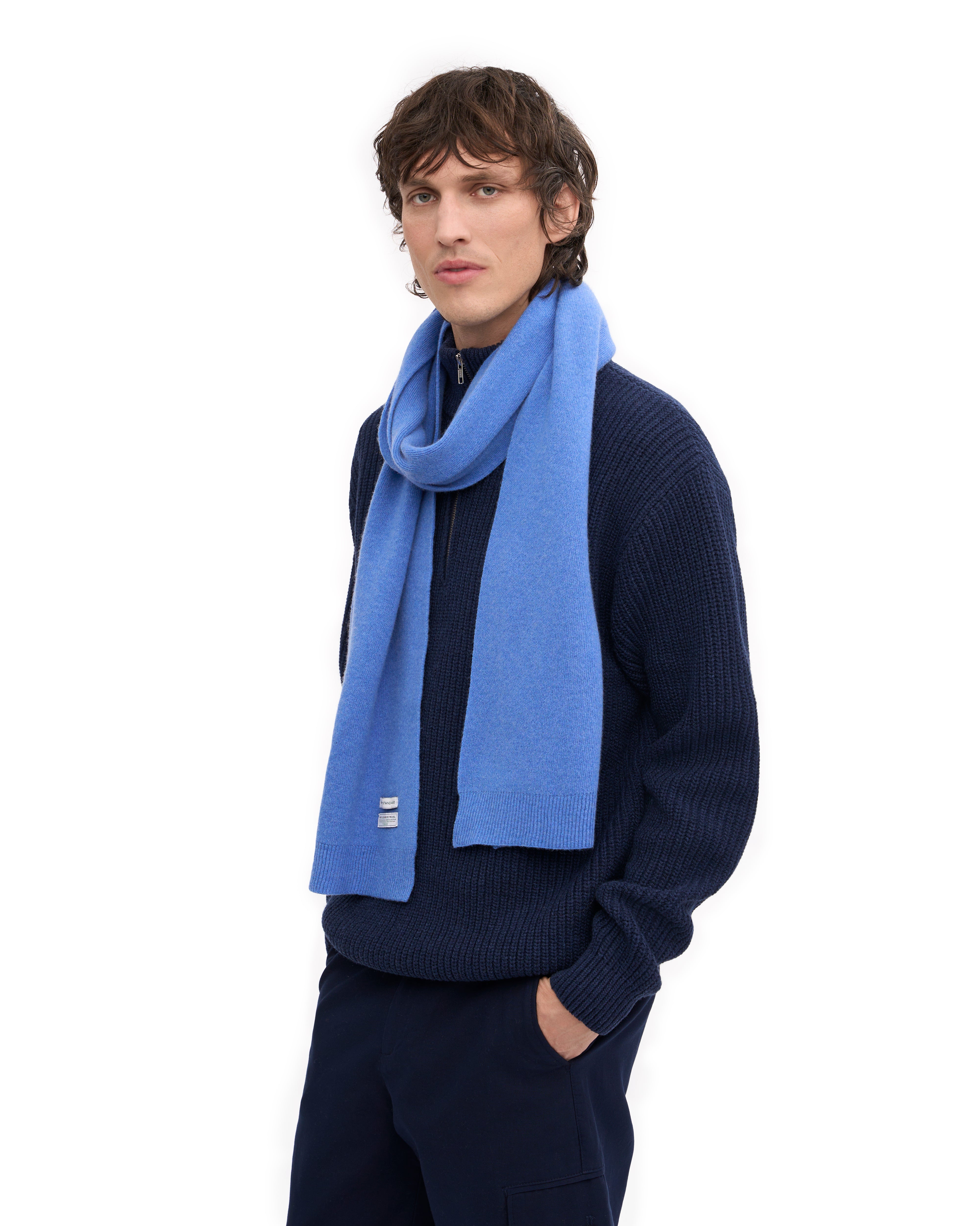 Merino Wool Scarf - Pacific Blue