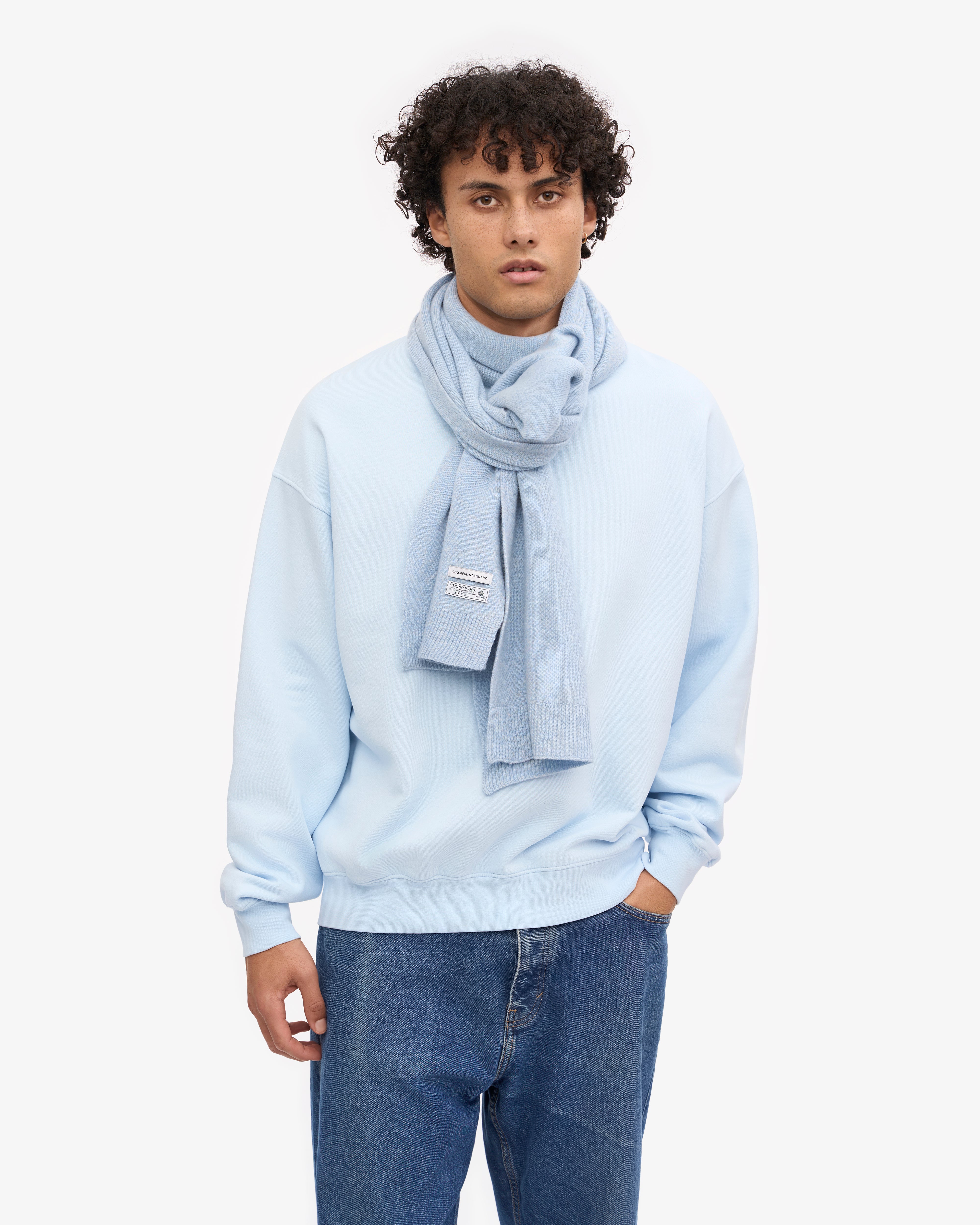 Merino Wool Scarf - Polar Blue