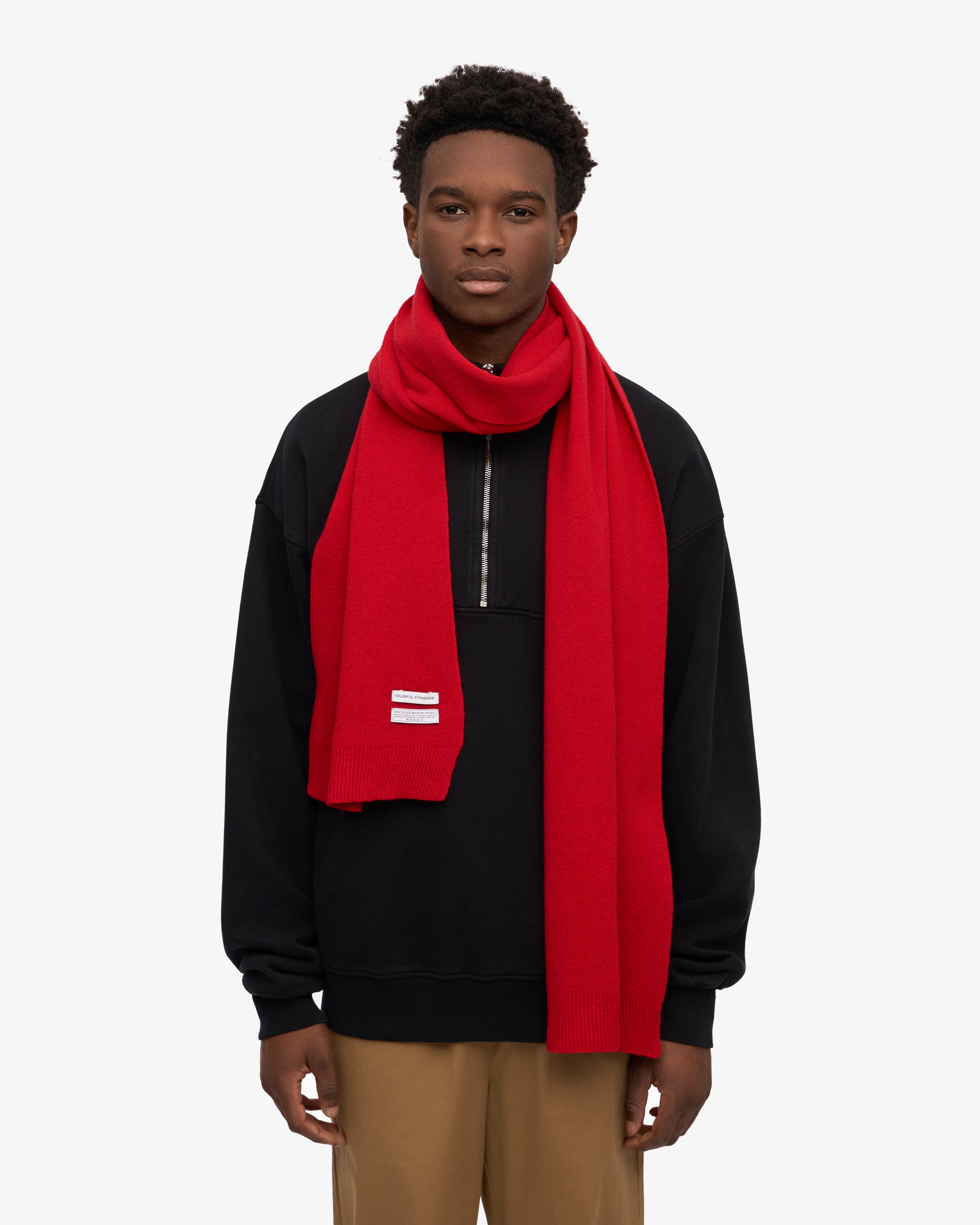 Merino Wool Scarf - Scarlet Red