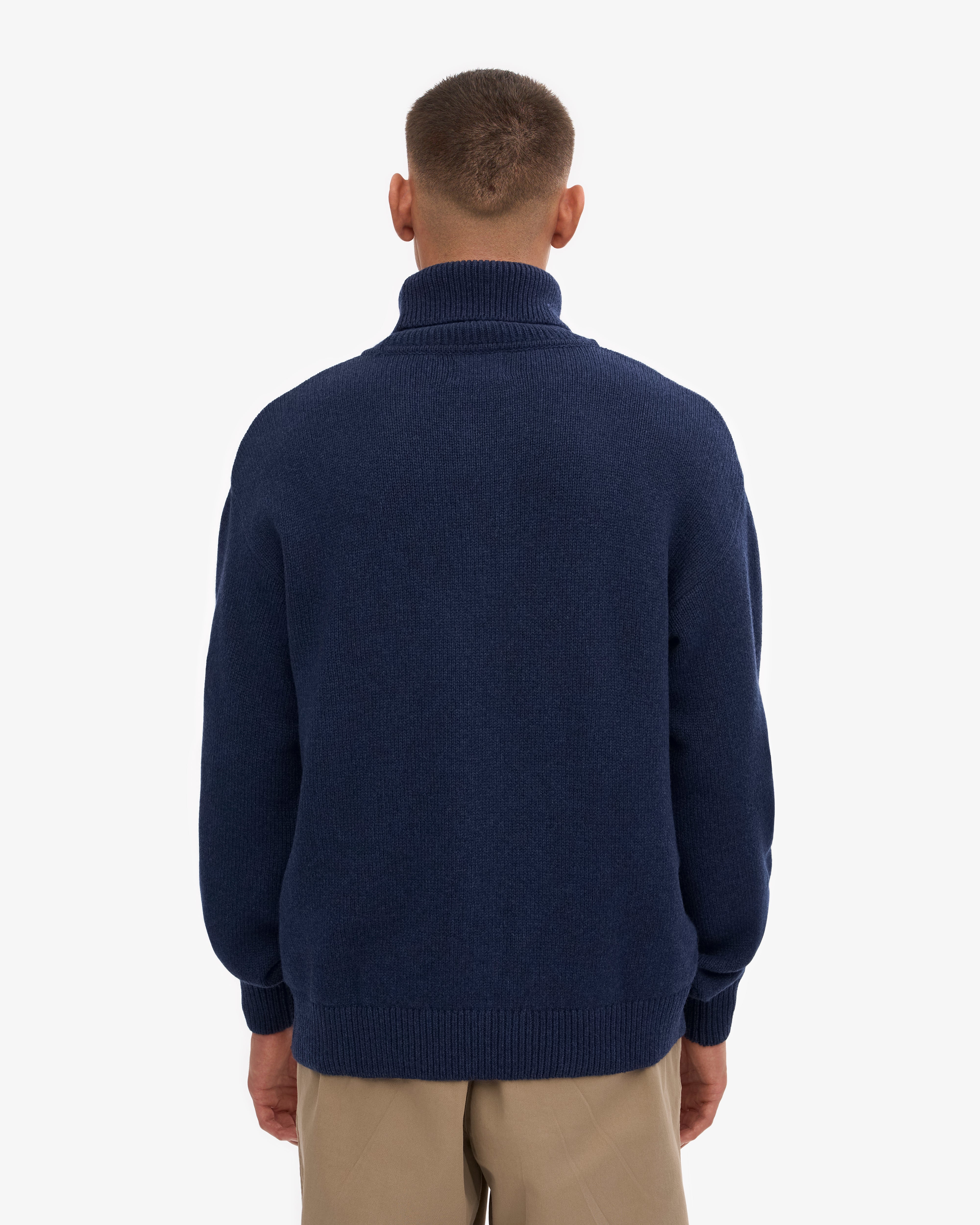 Merino Wool Turtleneck - Marine Blue