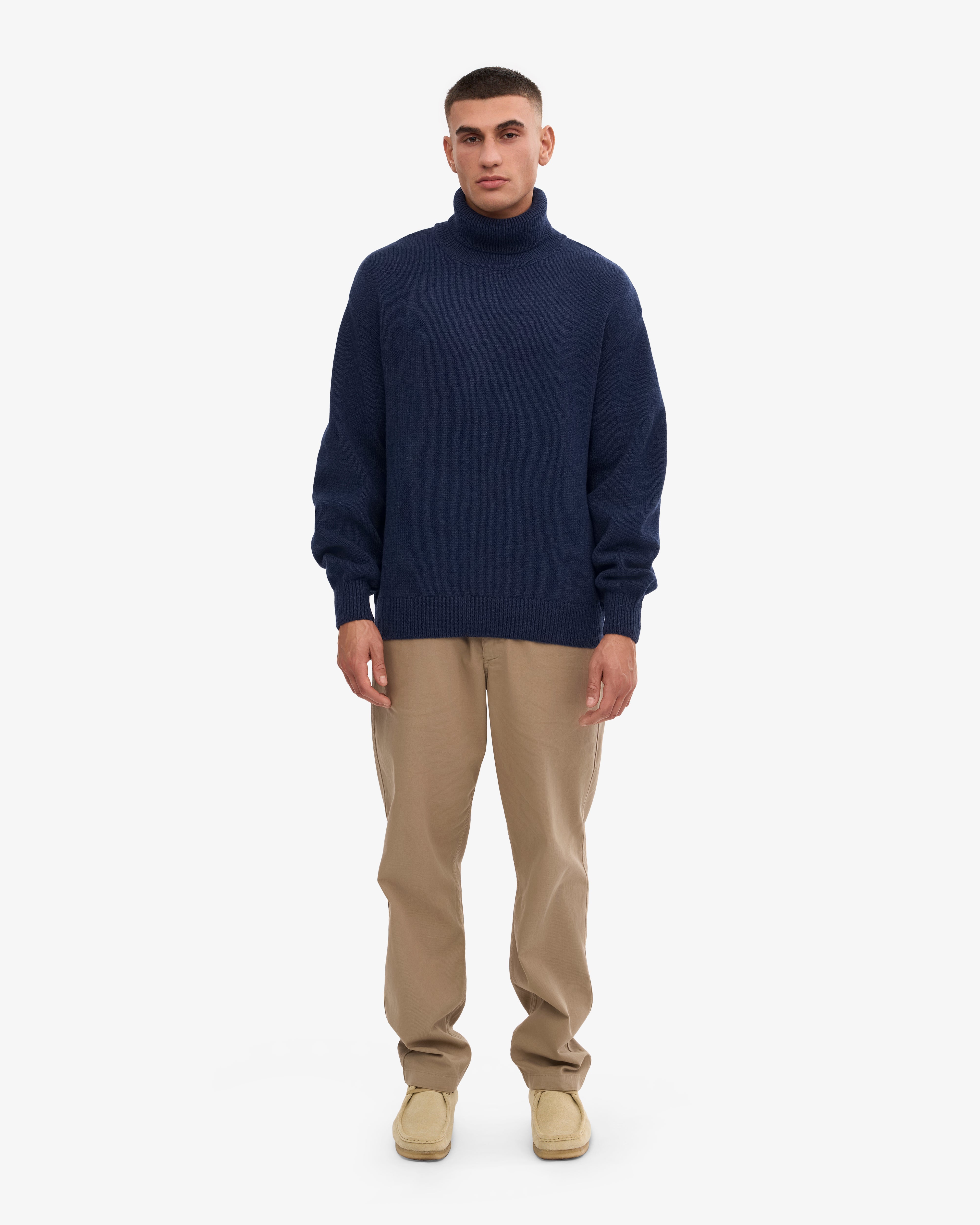 Merino Wool Turtleneck - Marine Blue